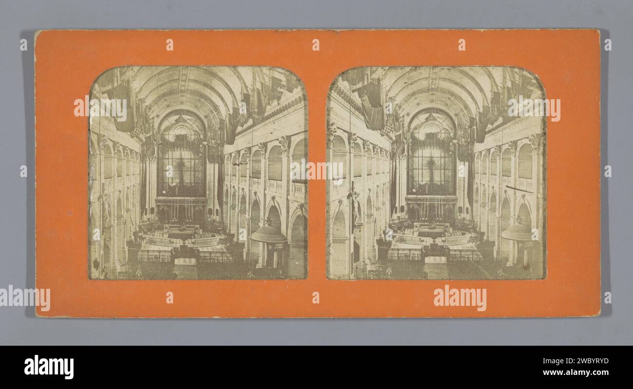 Chapel Van Hôtel des Invalides, Paris, Anonyme, 1855 - 1875 Tissue Stereograph Paris carton. Papier albumen imprimer parties de l'intérieur de l'église : chapel Hotel invalide Banque D'Images
