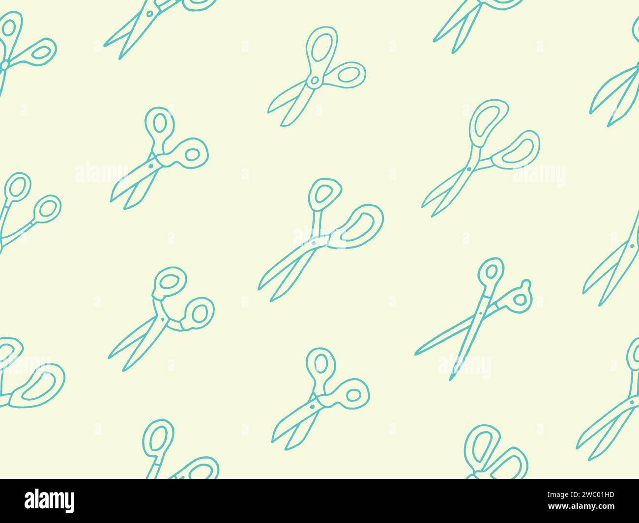 Contour simple Vector ciseaux illustration de motif sans couture Illustration de Vecteur