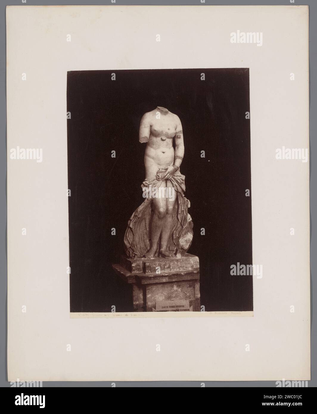 Sculpture van Vénus dans le musée de Syracuse, Italie, Giorgio Sommer, d'après Anonymous, 1857 - 1914 photographie Syracuse carton. papier albumen imprimé morceau de sculpture, reproduction d'un morceau de sculpture. (Histoire de) Vénus (Aphrodite) Syracuse Banque D'Images