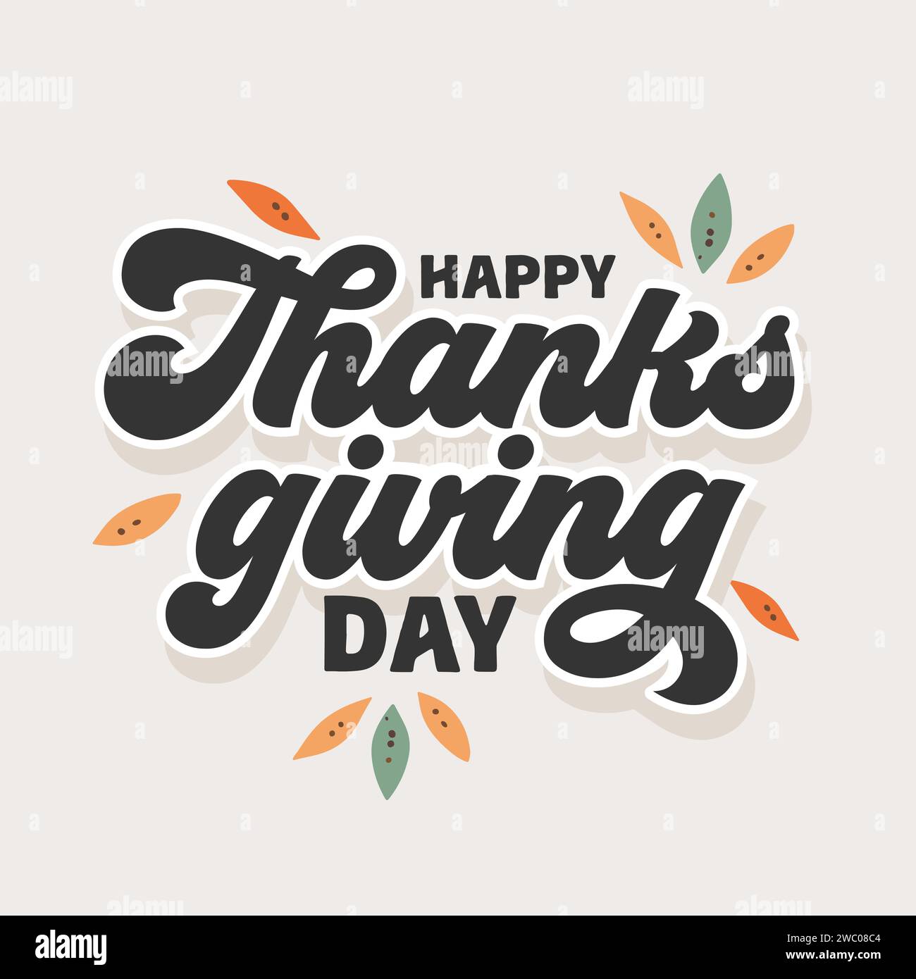 Joyeux Thanksgiving Day Typographie et conception de modèle de lettrage. Bonne bannière de Thanksgiving, illustration vectorielle, fond de Thanksgiving, joyeux merci Illustration de Vecteur