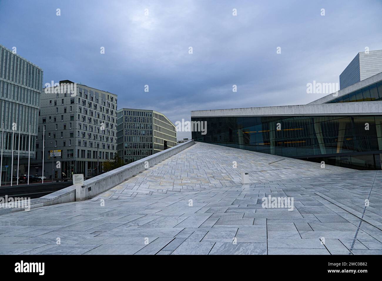 Toit de l'Opéra National à Oslo, Norvège. Banque D'Images