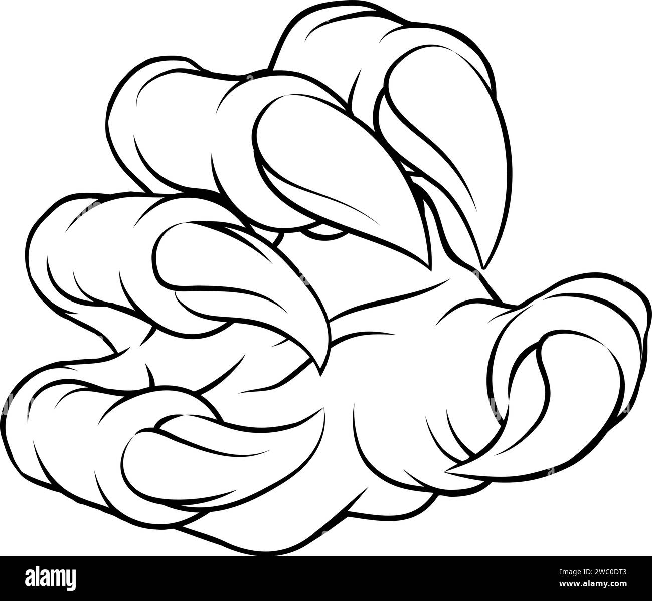 Monster Claw Dinosaur Dragon Cartoon talon main Illustration de Vecteur