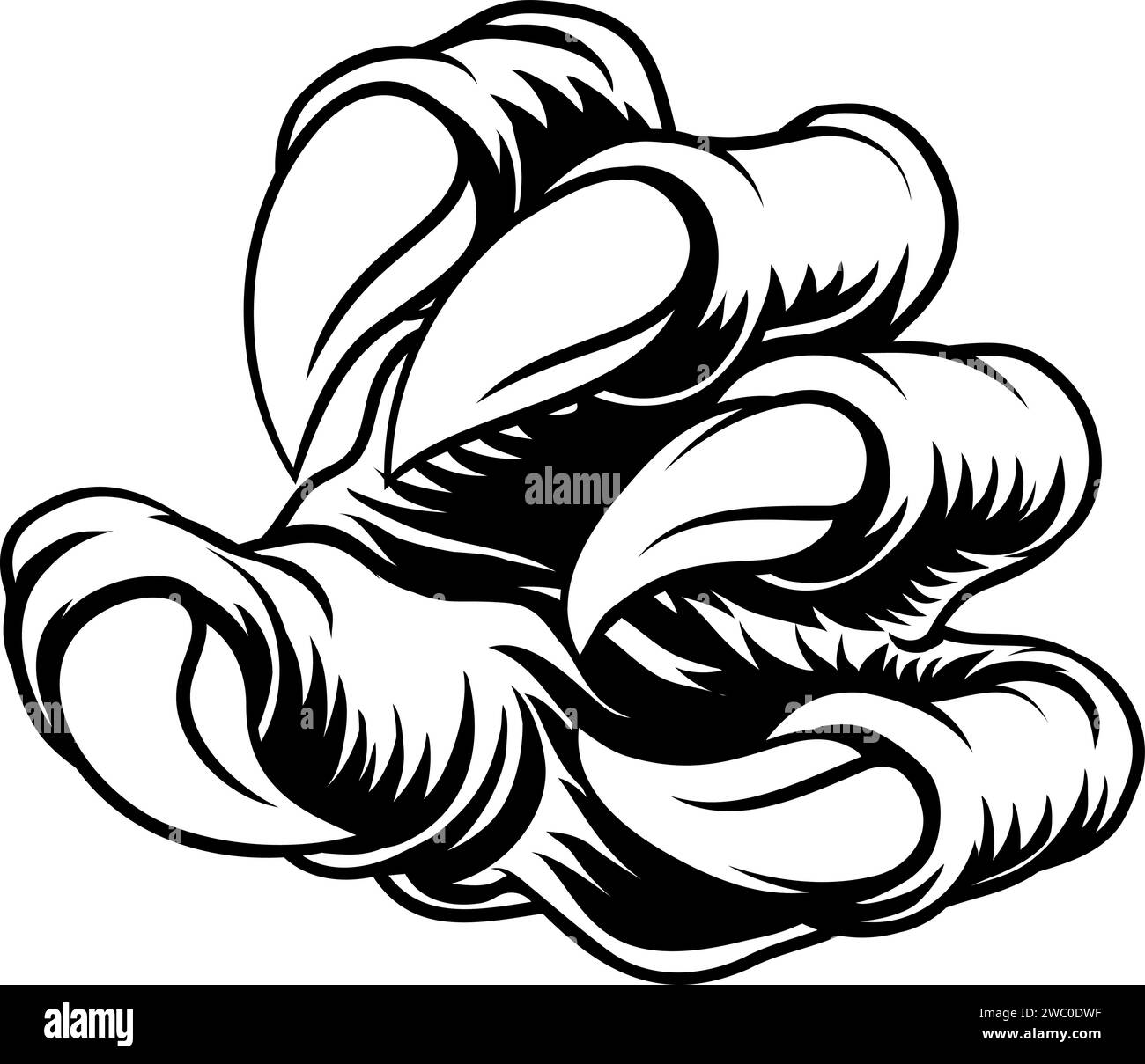 Griffe monstre main Dragon dinosaure talon Cartoon Illustration de Vecteur