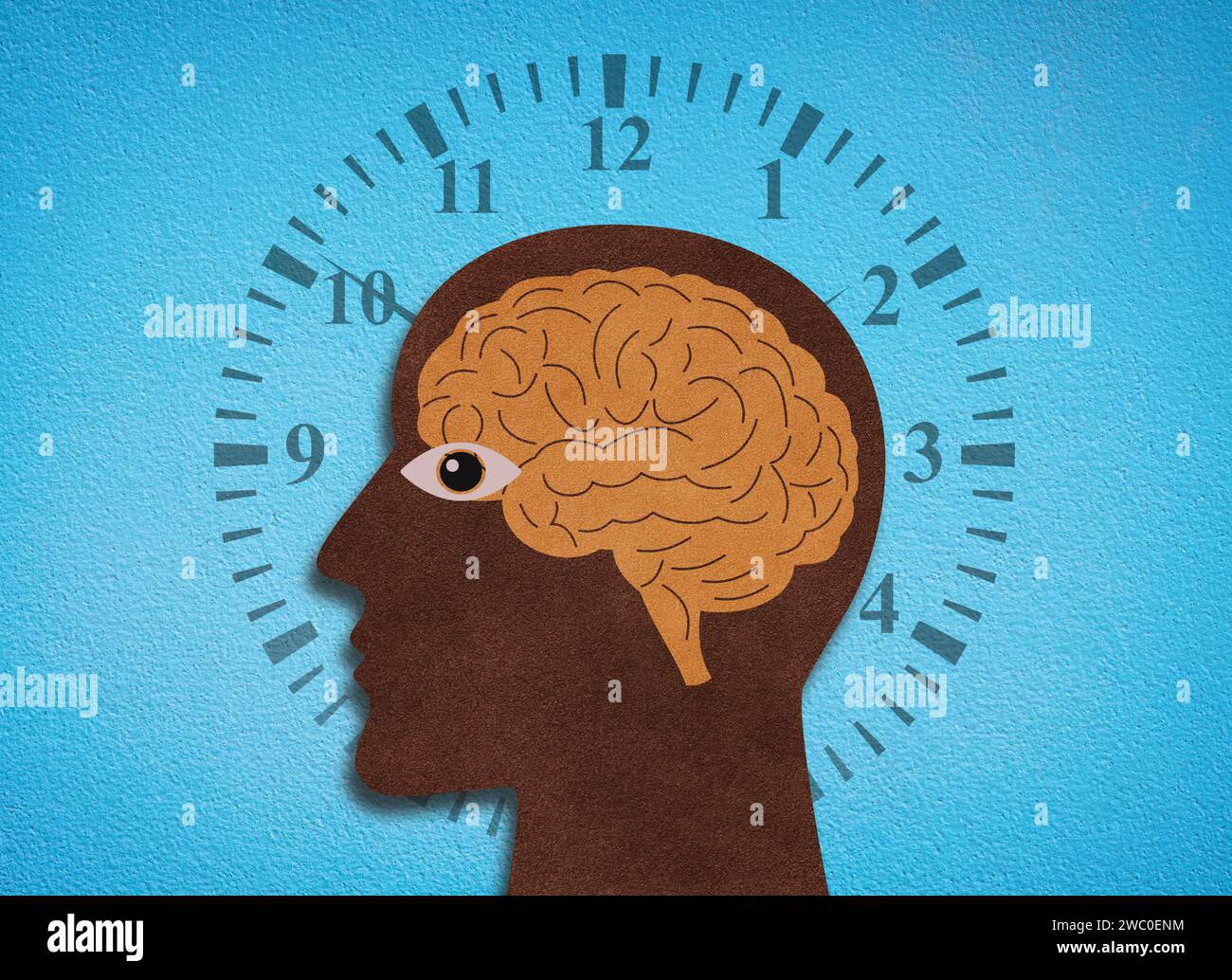 Horloge biologique et rythme circadien - réveil interne - Illustration conceptuelle Banque D'Images