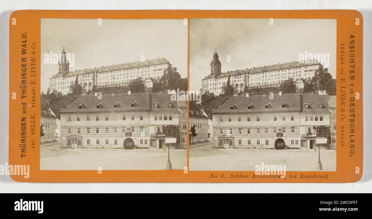 Fente Heidecksburg à Rudolstadt, Hermann Selle, 1868 - 1890 stéréographe Rudolstadt éditeur : Berlin carton. Papier albumen print château Rudolstadt Banque D'Images