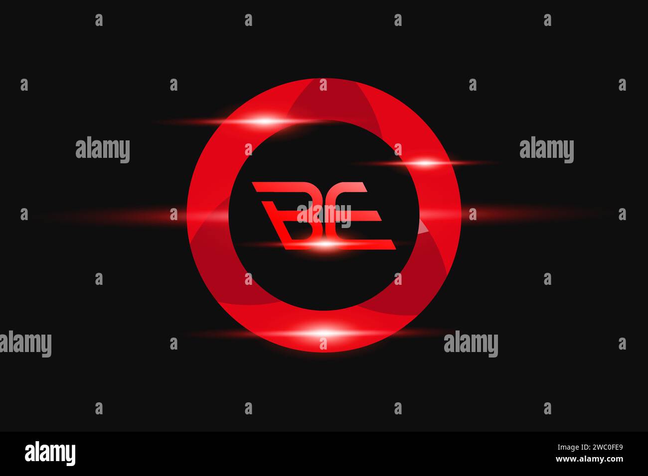 Design du logo BE Red. Conception de logo de vecteur pour les entreprises. Illustration de Vecteur