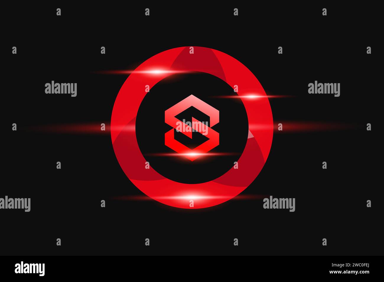 S conception de logo rouge. Conception de logo de vecteur pour les entreprises. Illustration de Vecteur