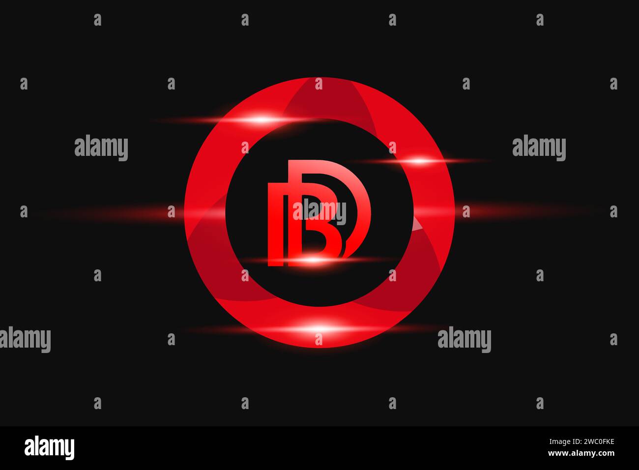 Logo BD Red. Conception de logo de vecteur pour les entreprises. Illustration de Vecteur