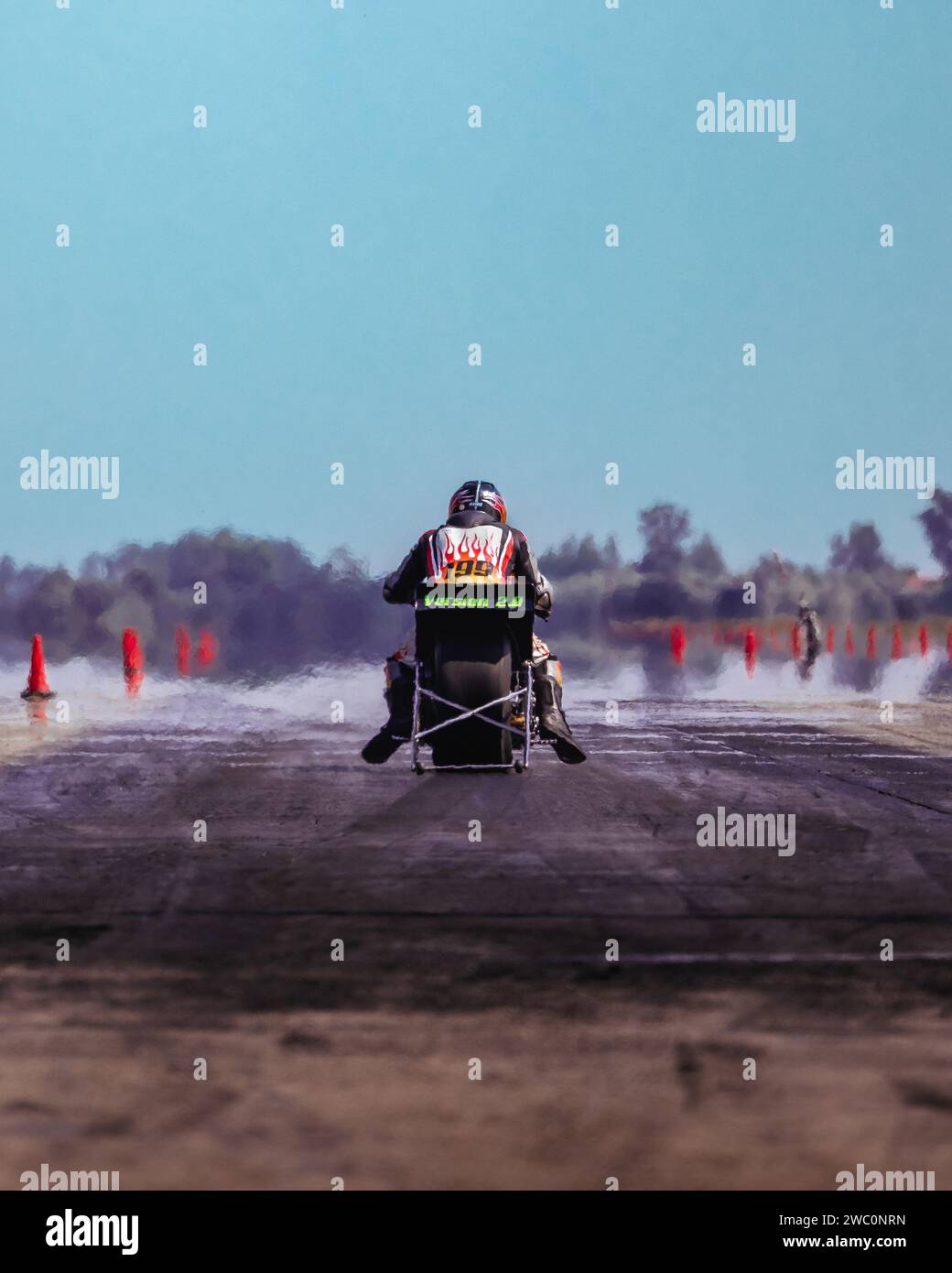 Course de dragsters à Kiskunlachaza, Hongrie. Appels locaux KiskunDraghaza. Banque D'Images
