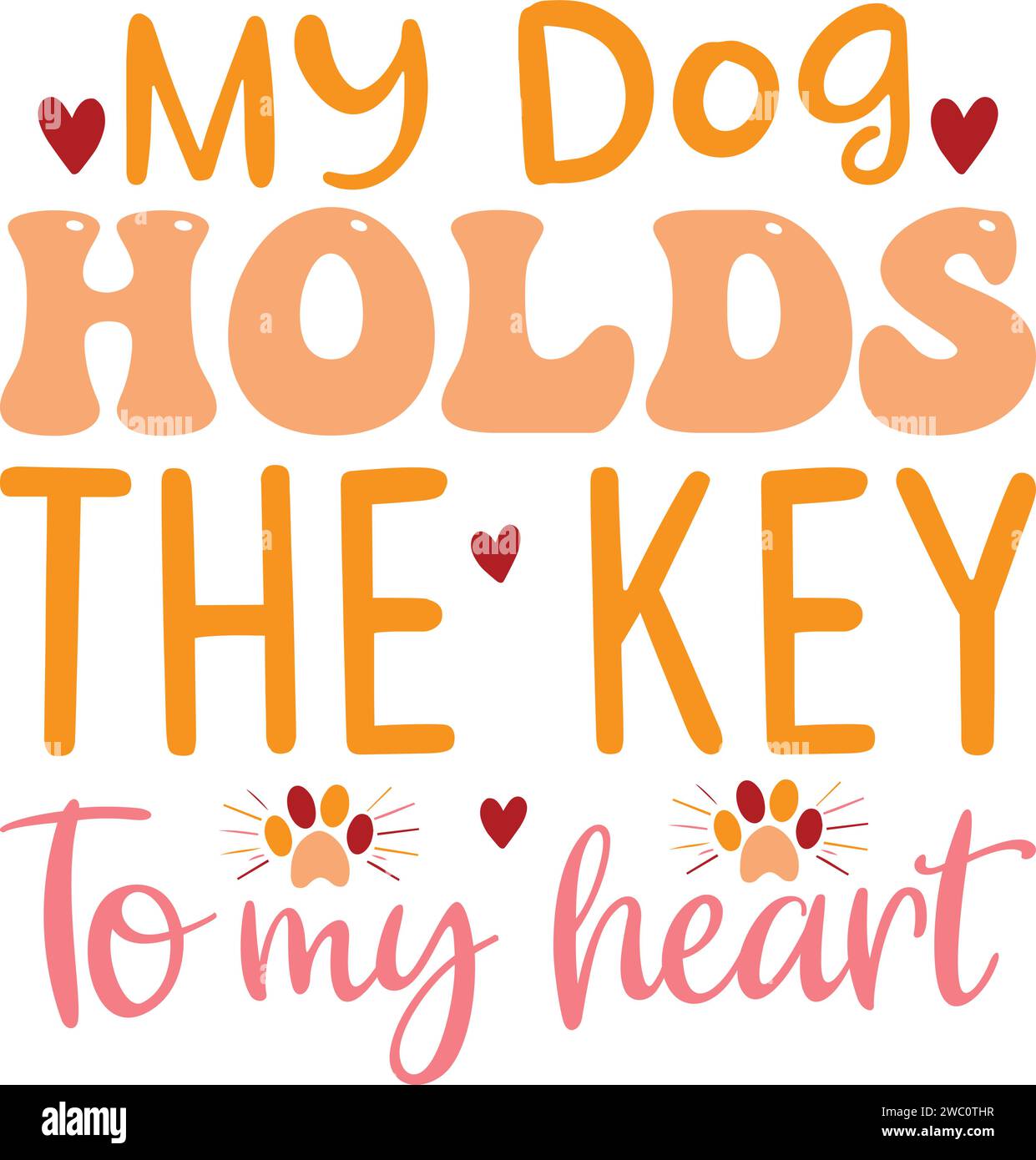 Mon chien détient la clé de mon coeur , conceptions uniques de haute qualité Illustration de Vecteur