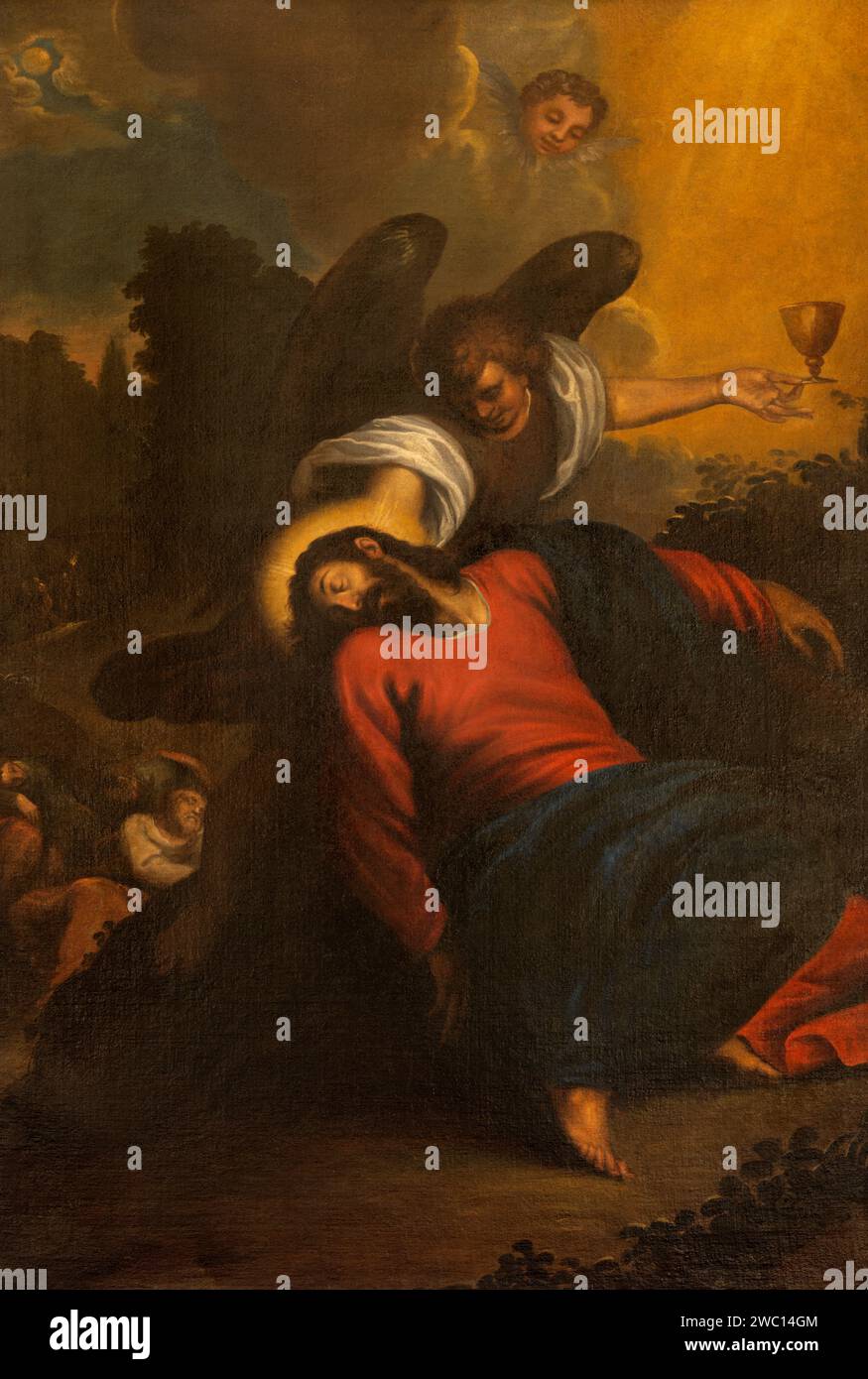 TRÉVISE, ITALIE - 4 NOVEMBRE 2023 : la peinture Saint Cajetan de Thiene dans l'église Chiesa di San Gaetano par un artiste inconnu. Banque D'Images