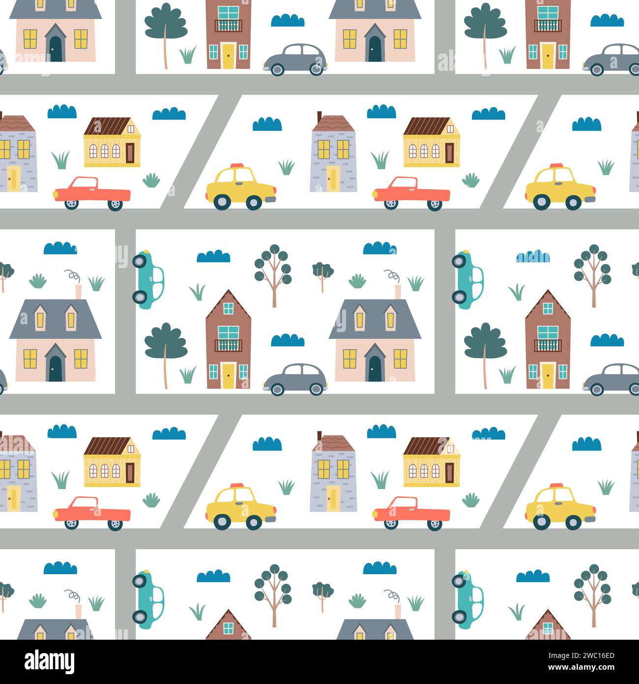 Motif carte pour enfants sans couture Illustration de Vecteur