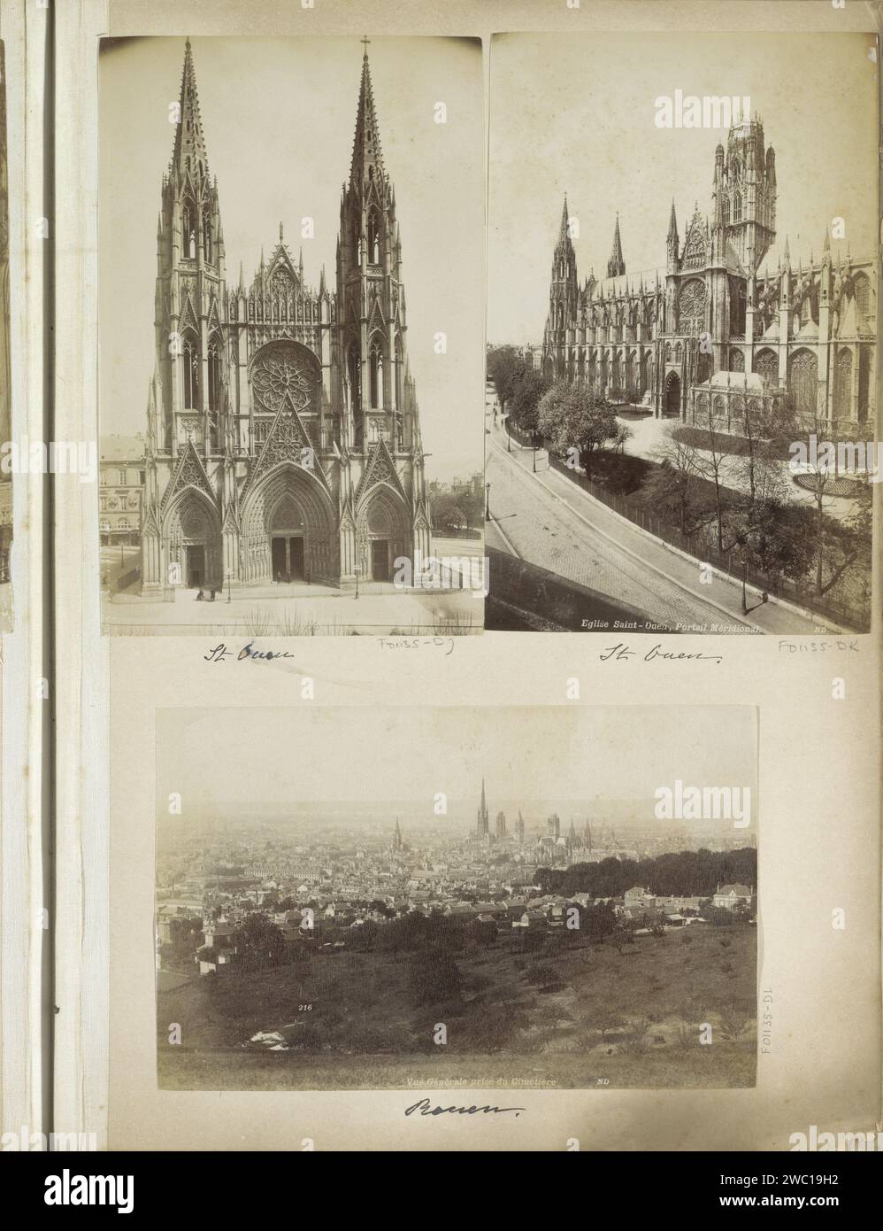 Vue du côté sud de l'église abbatiale de Saint-Ouen à Rouen, 1901 photographie partie de Reisalbum avec des photos de sites en Angleterre et en France. Papier Rouen. support photographique albumen print église (extérieur). parties de l'extérieur de l'église et annexes : tour. Parties de l'extérieur de l'église et annexes : Portail Rouen Banque D'Images