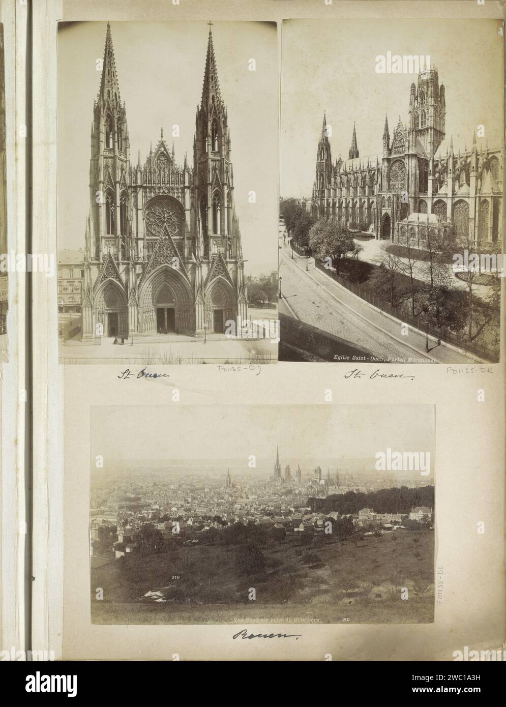 Vue de Rouen depuis le cimetière, 1901 photographie partie de Reisalbum avec des photos de sites en Angleterre et en France. Papier Rouen. support photographique albumen print perspective de ville, panorama de ville, silhouette de ville. église (extérieur) Rouen Banque D'Images