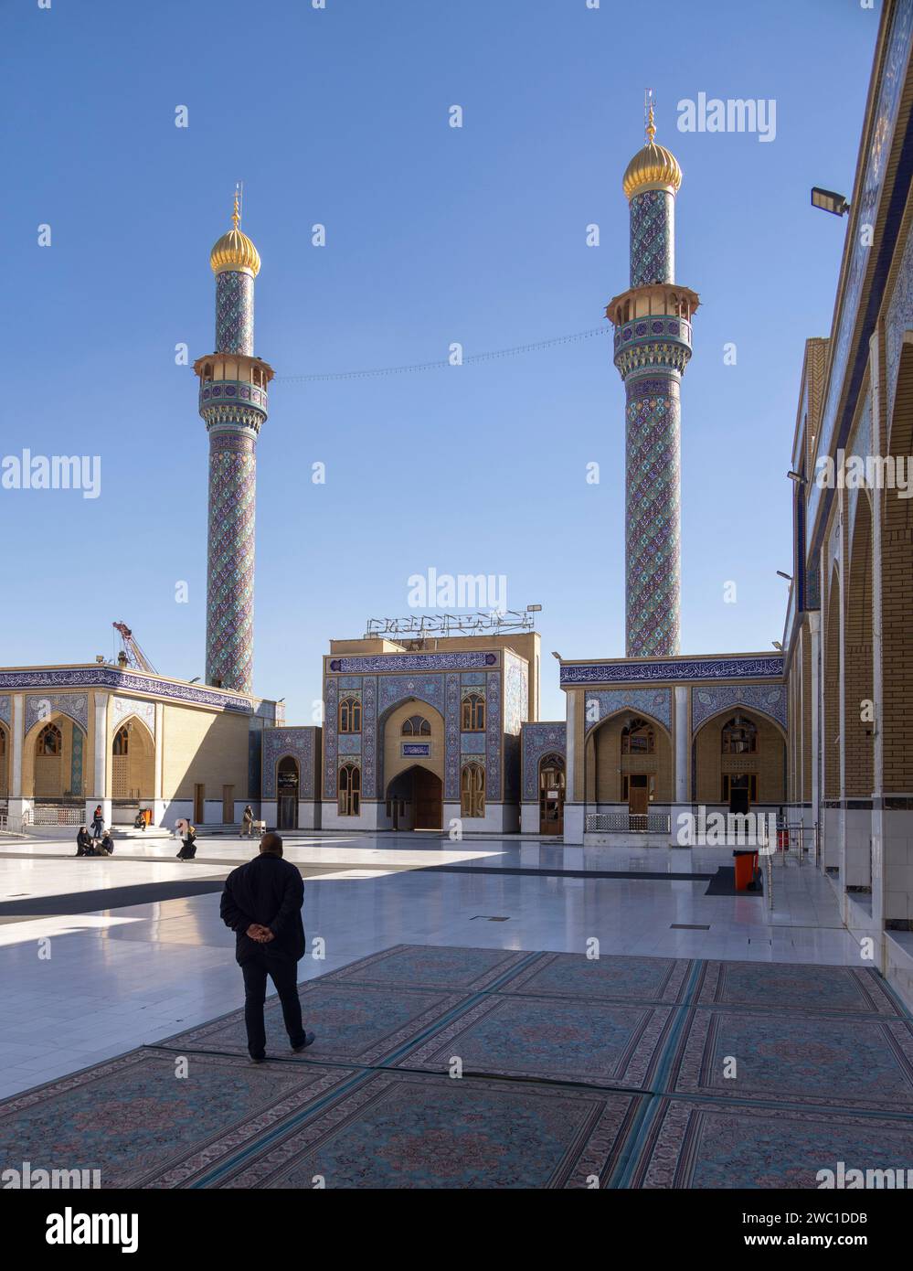 Pèlerins, Grande Mosquée de Koufa, Irak Banque D'Images