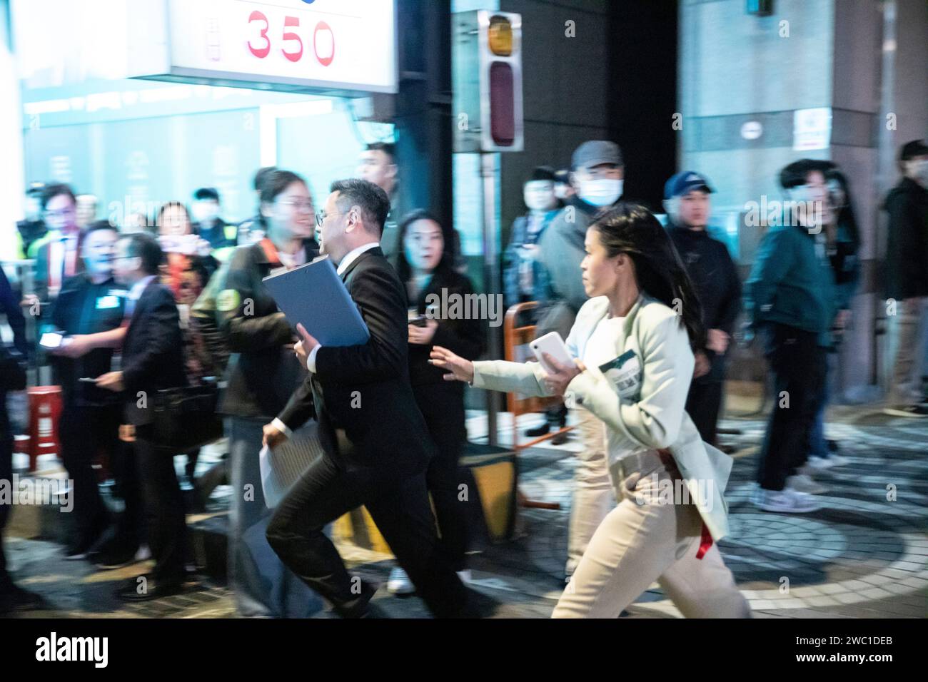 Préparer l'arrivée de Taiwan (République de Chine) vainqueur de l'élection présidentielle 2024 le Président Lai Ching-te pour le Parti démocratique progressiste Banque D'Images