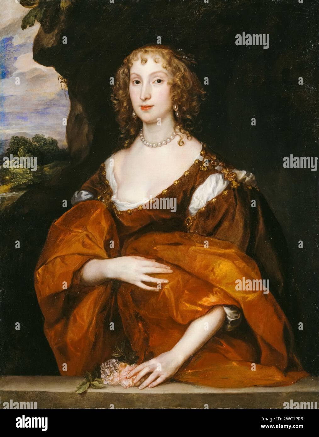 Mary Hill, Lady Killigrew, portrait à l'huile sur toile de Sir Anthony van Dyck, 1638 Banque D'Images