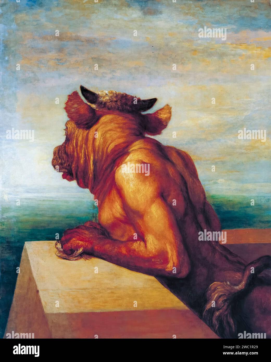 George Frederic Watts, le Minotaure, peinture à l'huile sur toile, 1885 Banque D'Images