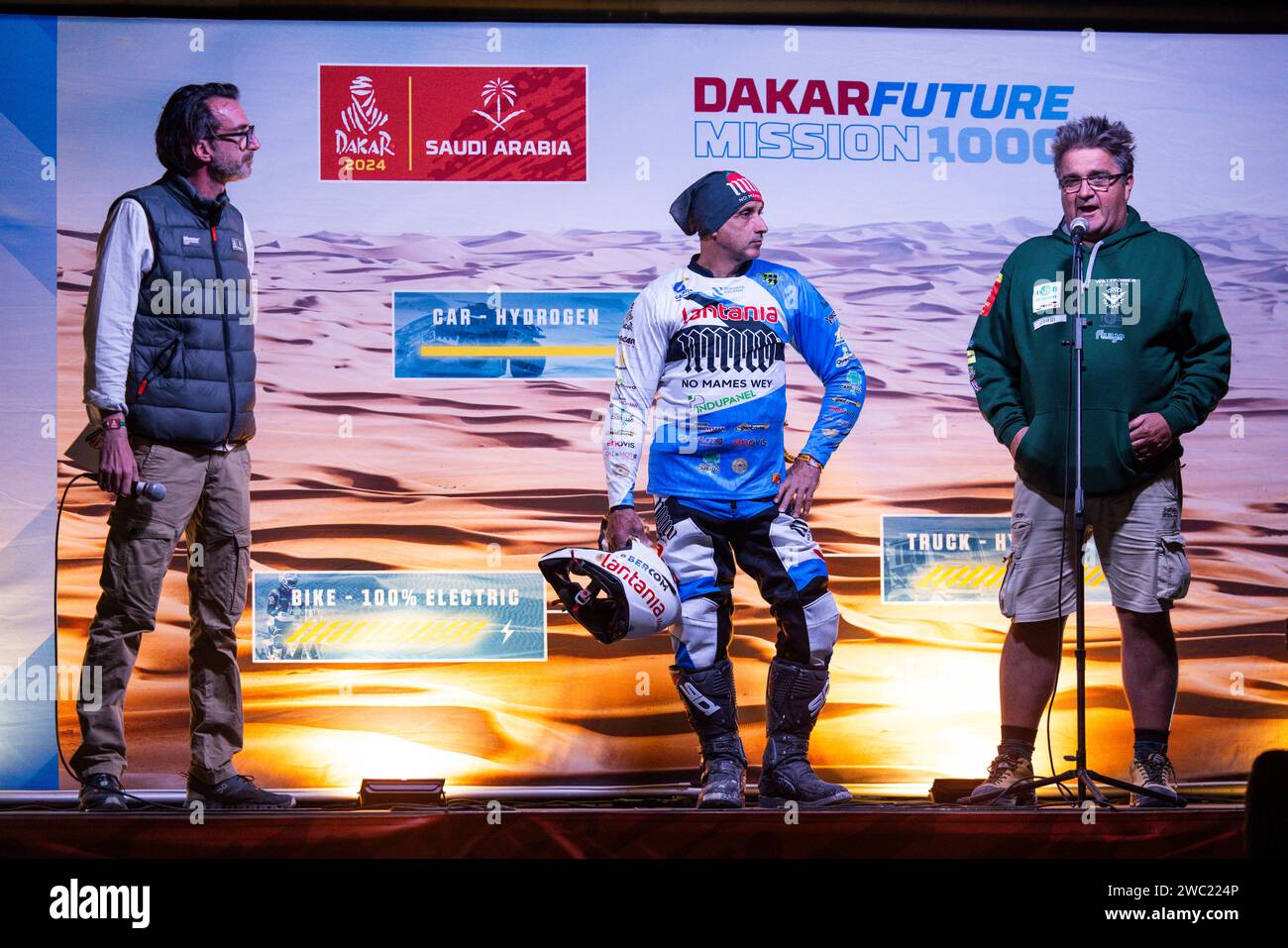 Riyad, Arabie Saoudite. 13 janvier 2024. 1005 PALLAS Francisco Gomes (spa),  Green Power Race Team, Zero Motorcycles, moto, Dakar future Mission 1000,  portrait pendant la journée de repos du Dakar 2024 le