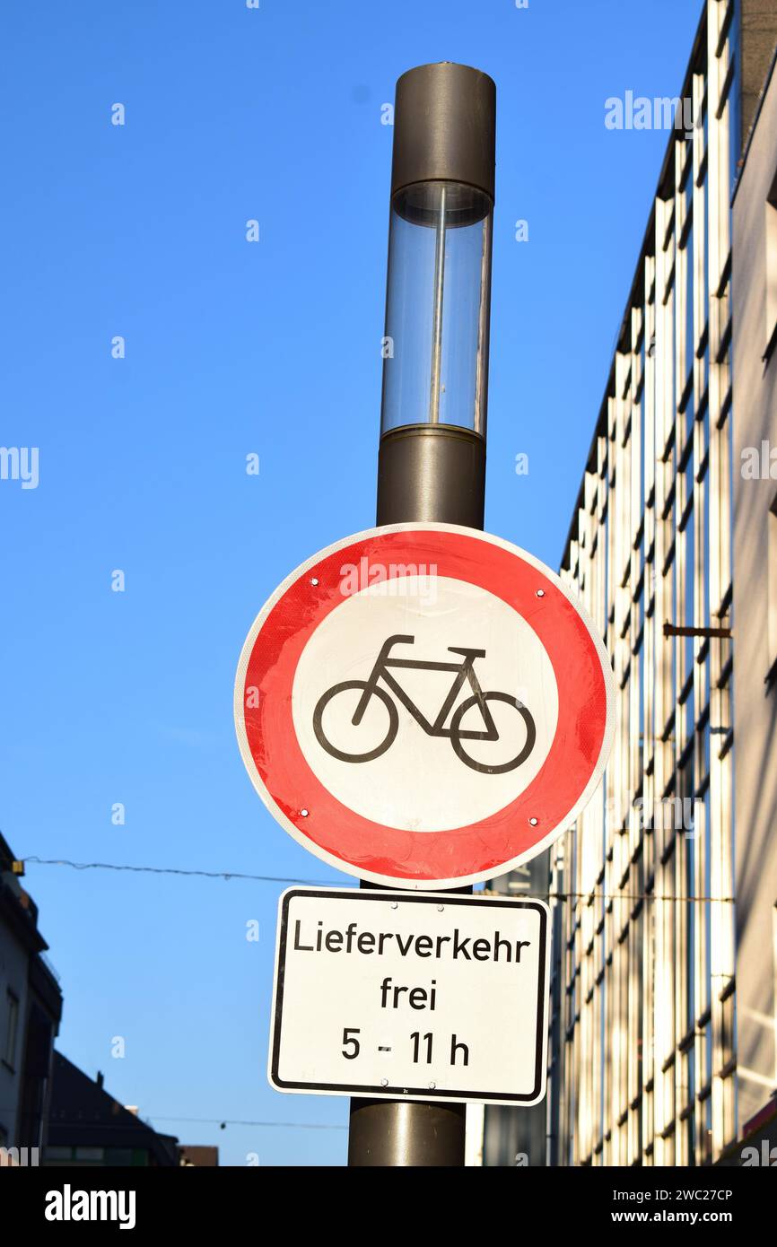 pas de vélo sauf les vélos de livraison Banque D'Images