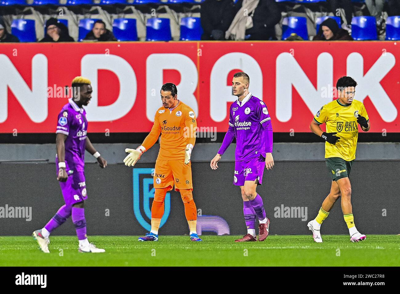 Sittard, pays-Bas. 13 janvier 2024. SITTARD, 13-01-2024, Fortuna Sittard Stadium, Eredivisie néerlandaise, saison 2023/2024. Fortuna Sittard - Sparta. Nick Olij, gardien de Sparta. Crédit : Pro Shots/Alamy Live News Banque D'Images