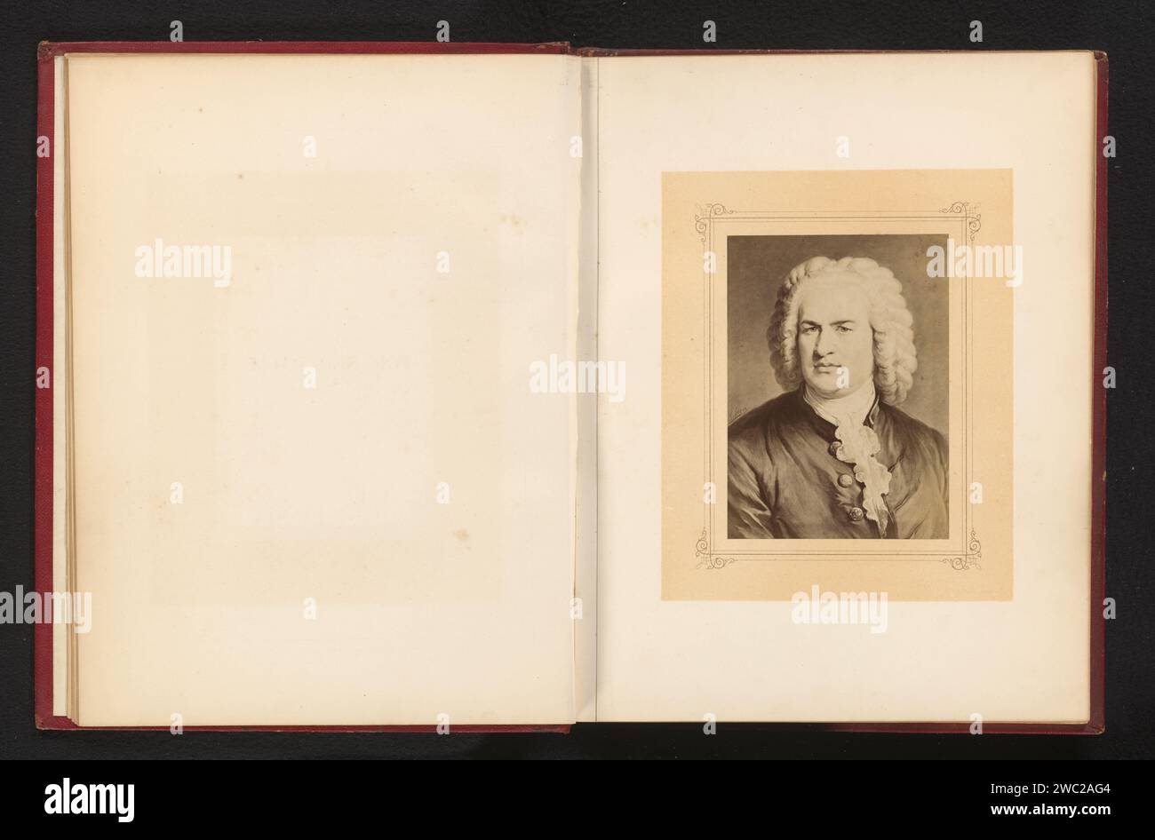 Production photographique d'un portrait peint de Johann Sebastian Bach par Carl Jaeger, Anonyme, d'après Carl Jaeger, en ou après 1870 - en ou avant 1872 photographie papier impression photo albumen, peinture. portrait du compositeur Banque D'Images
