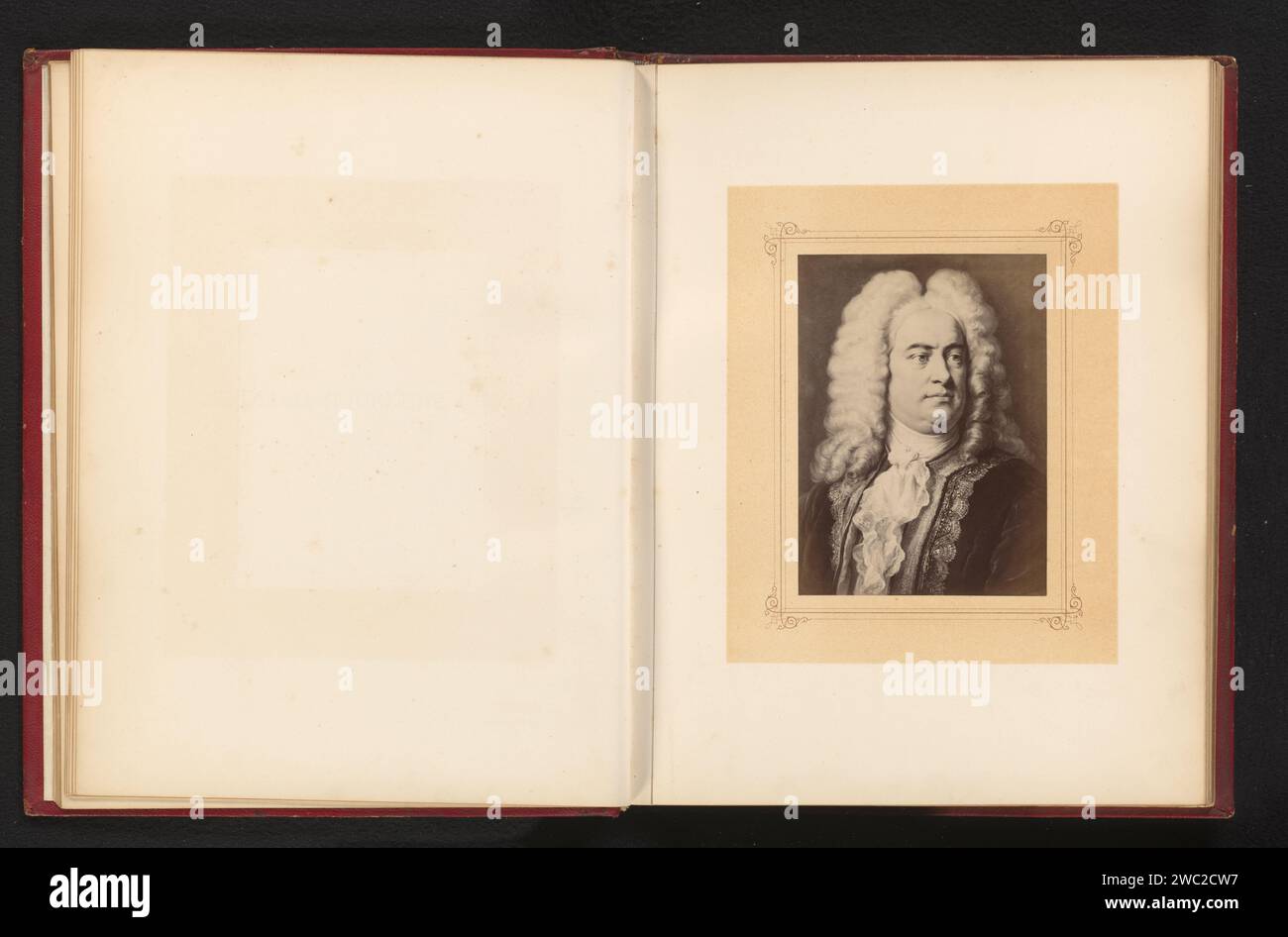 Production photographique d'un portrait peint de Georg Friedrich Händel par Carl Jaeger, Anonyme, d'après Carl Jaeger, en ou après 1870 - en ou avant 1872 photographie papier Albumen print Picture, painting. portrait du compositeur Banque D'Images