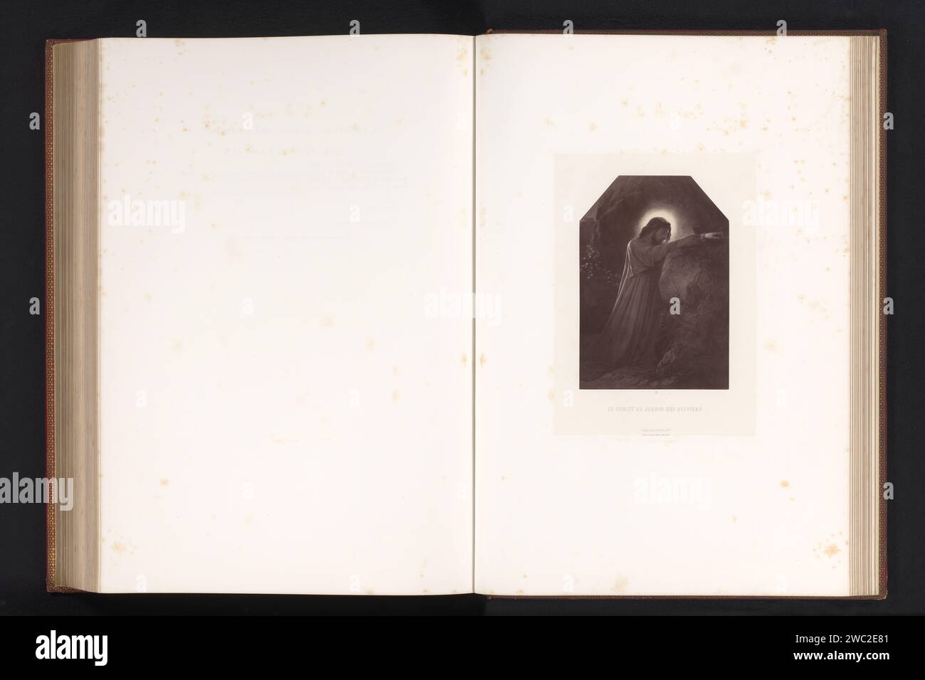 Production photographique d'une peinture du Christ à la cour de Getsémane par Paul Delaroche, Robert Jefferson Bingham, d'après Paul Delaroche, en ou après 1855 - en ou avant 1858 photographie papier Paris. Albumen print / gravure prière du Christ dans le jardin de Gethsémani pendant la nuit Banque D'Images
