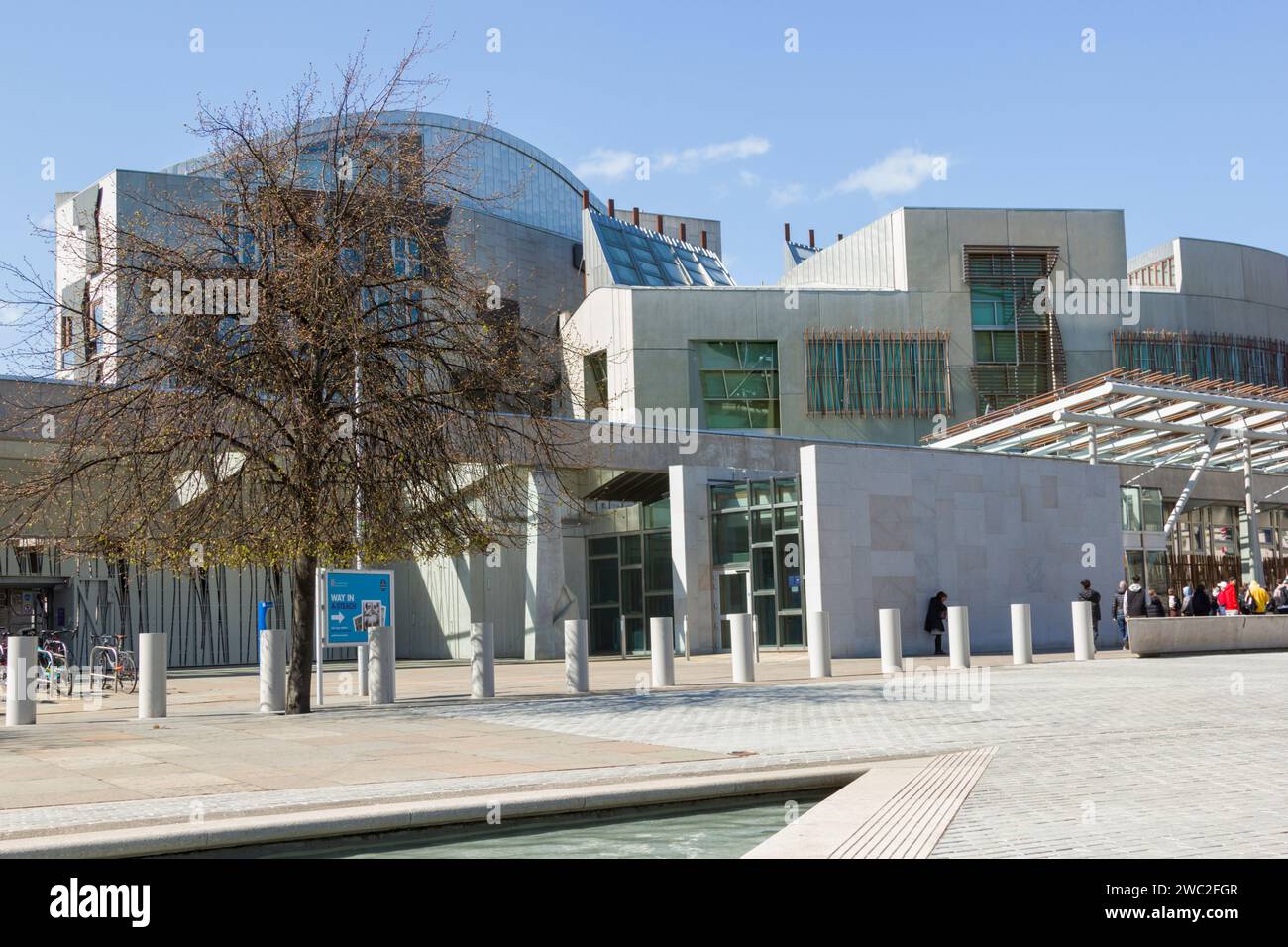 Édimbourg, Écosse, Royaume-Uni. 19 avril 2023. ROYAUME-UNI. Le bâtiment du Parlement écossais, Édimbourg. Banque D'Images