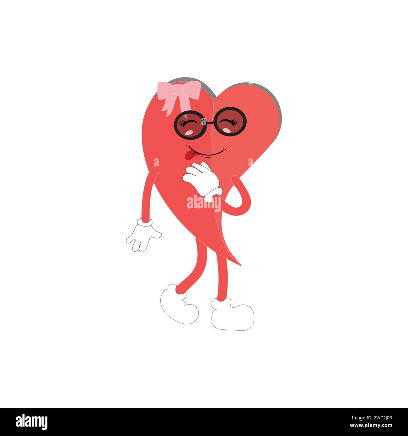 Love Heart dessin animé avec de nombreuses expressions. design plat d'illustration vectorielle d'activité de cœur d'amour différent. smart coeur d'amour pour le livre d'histoire des enfants. Illustration de Vecteur