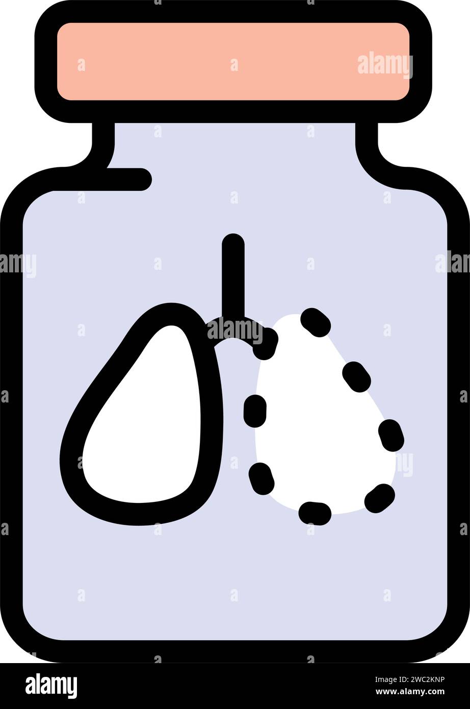 Icône de couleur de traitement. Médicaments pour le traitement de la pneumonie. Maladie pulmonaire. Vitamines et minéraux. Concept de pilules. Illustration vectorielle isolée. Illustration de Vecteur