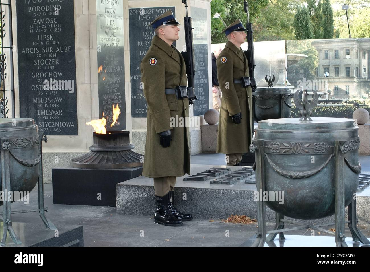 La tombe du Soldat inconnu à Varsovie, en Pologne, dédiée aux soldats qui ont donné leur vie pour le pays Banque D'Images