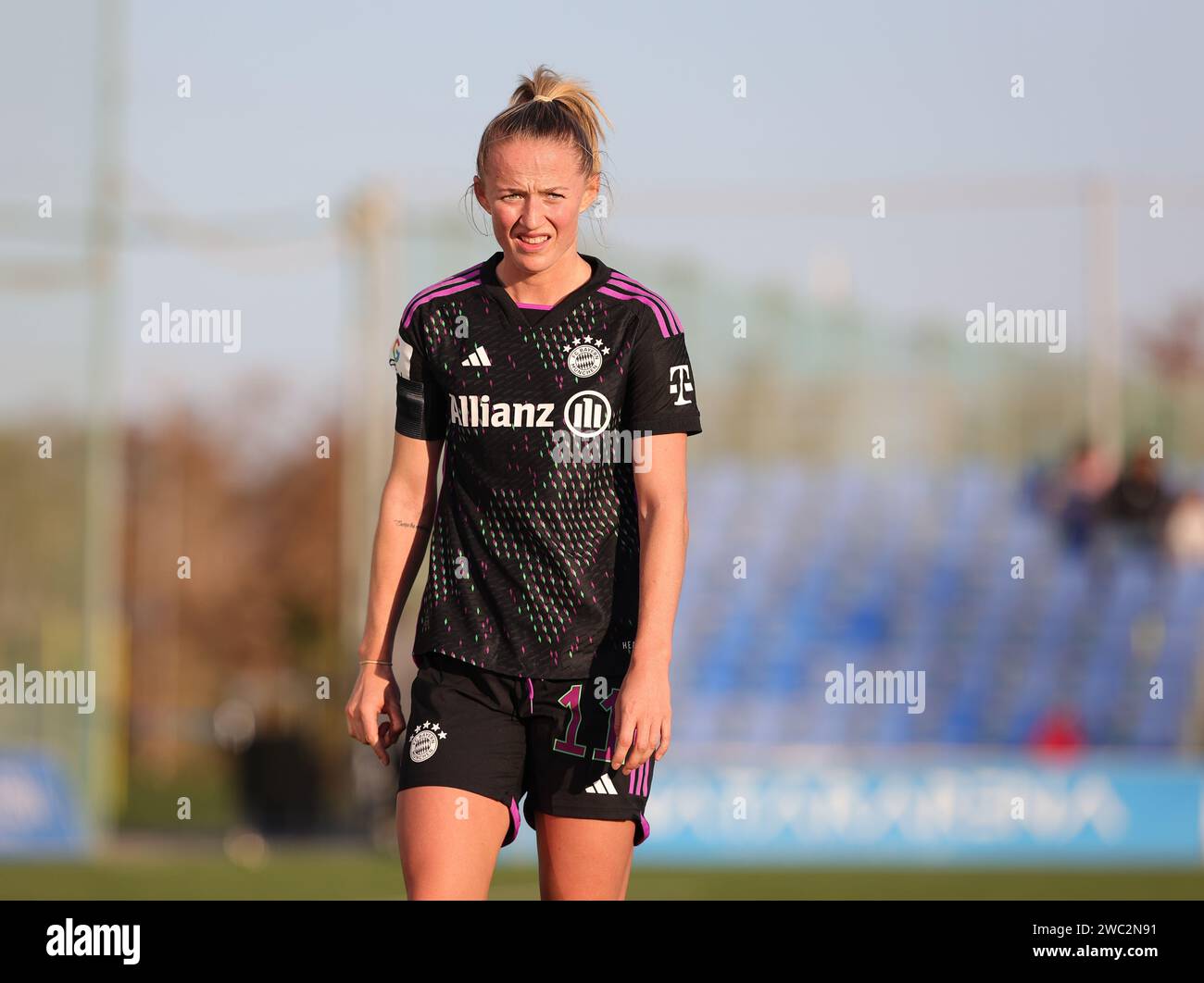 San Pedro Del Pinatar, Espagne. 12 janvier 2024. Lea Schuller (11) du Bayern Munich photographiée lors d'un match amical de football féminin entre le FC Bayern Munich et Granada CF le vendredi 11 janvier 2024 à San Pedro Del Pinatar, Espagne. Crédit : Sportpix/Alamy Live News Banque D'Images