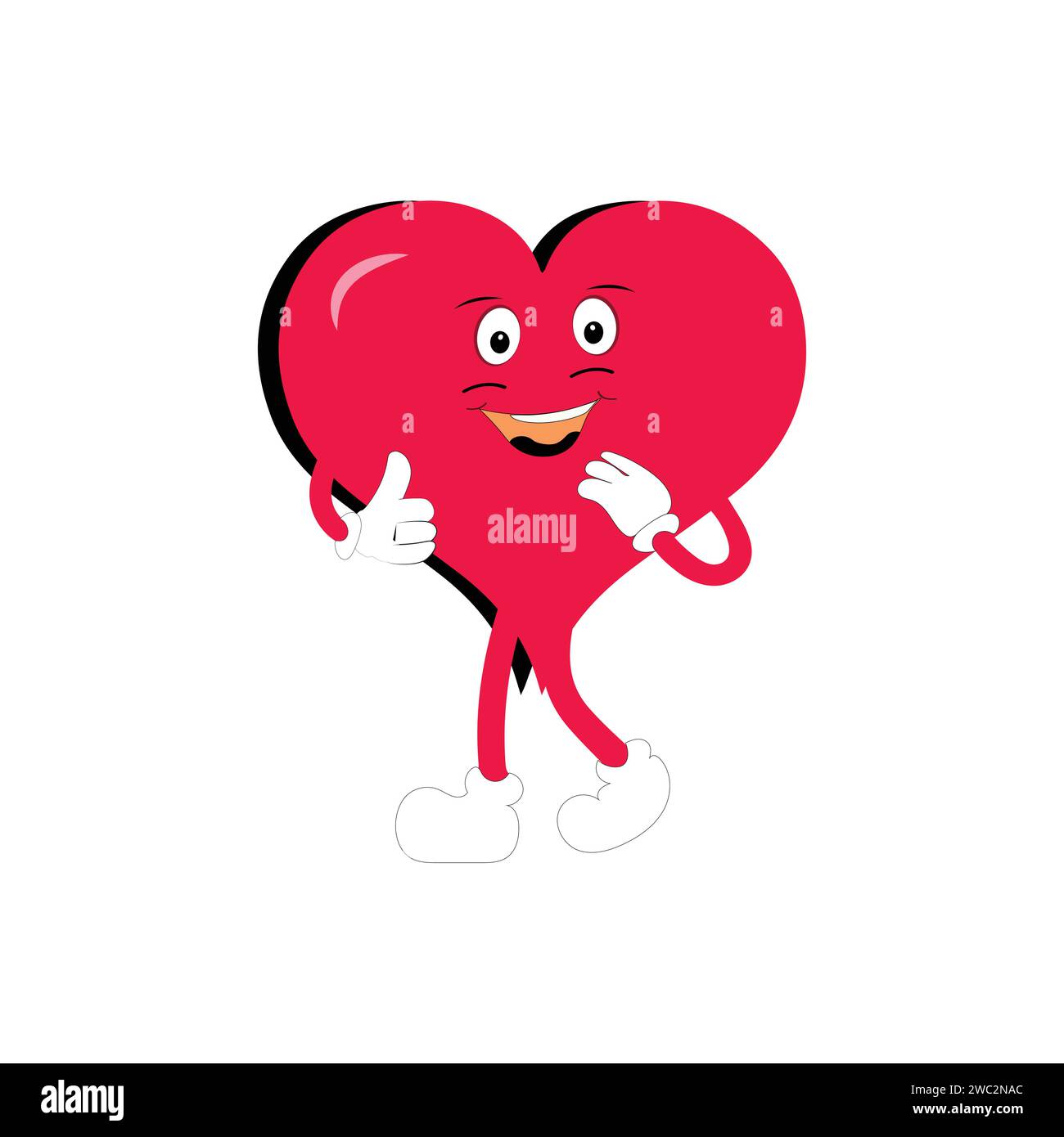 Love Heart dessin animé avec de nombreuses expressions. design plat d'illustration vectorielle d'activité de cœur d'amour différent. smart coeur d'amour pour le livre d'histoire des enfants. Illustration de Vecteur