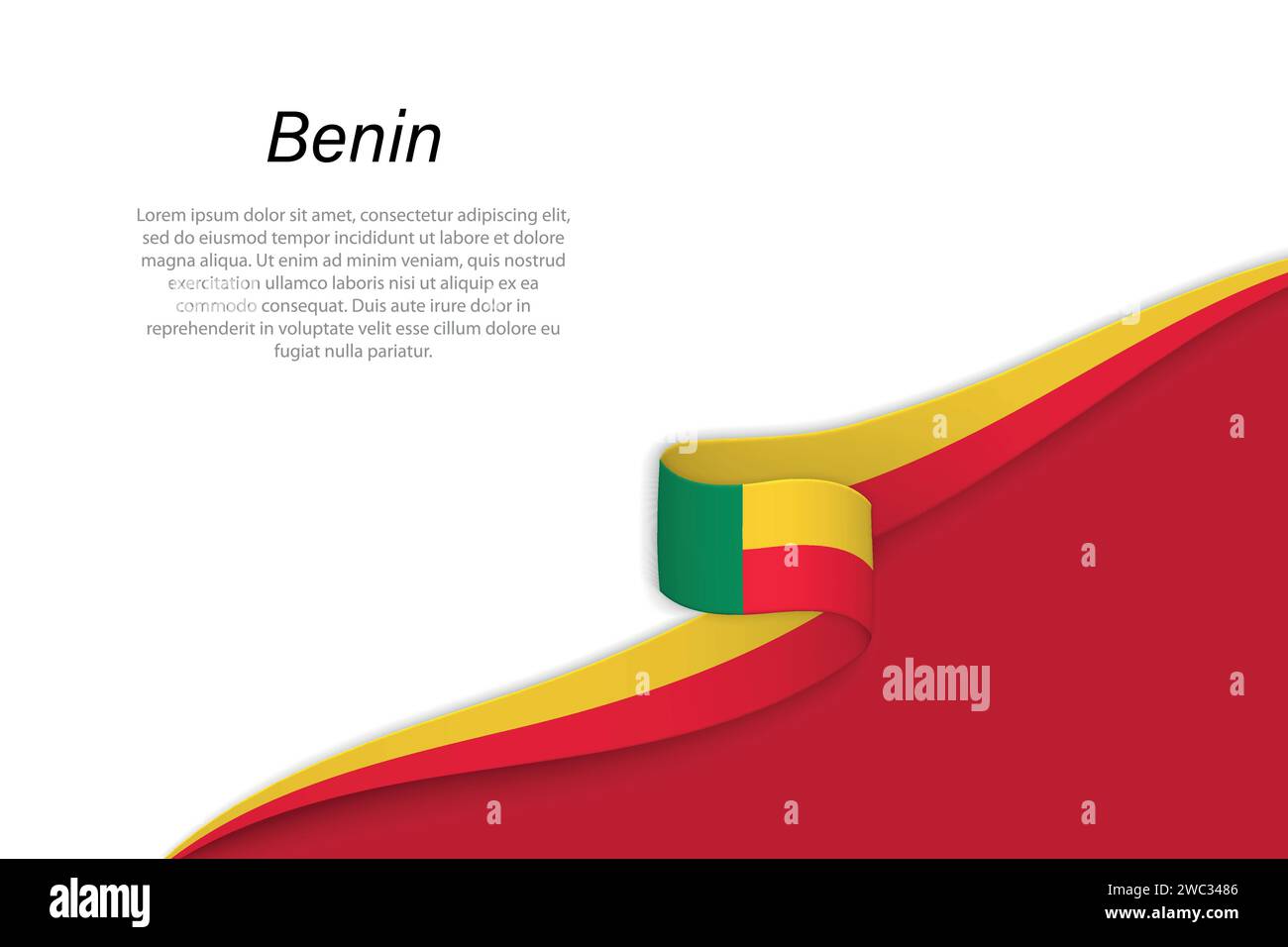 Drapeau d'onde du Bénin avec arrière-plan copyspace. Modèle vectoriel de bannière ou de ruban Illustration de Vecteur Drapeau d'onde du Bénin avec arrière-plan copyspace. Modèle vectoriel de bannière ou de ruban Illustration de Vecteur