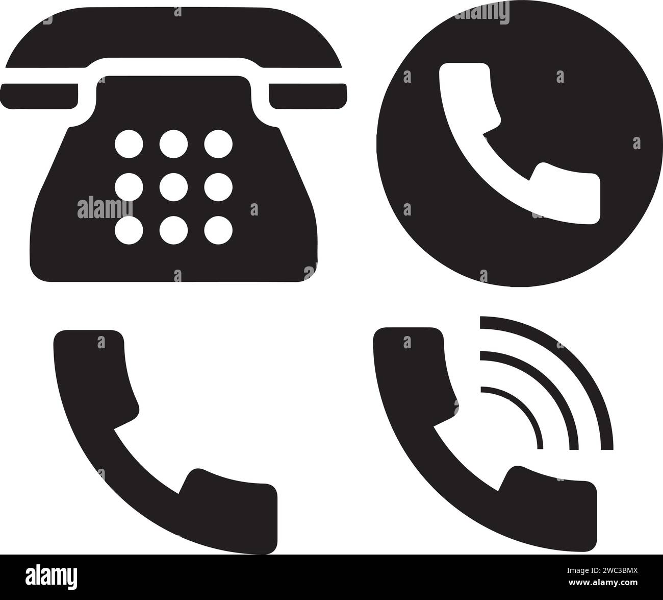 Icône téléphone, vecteur symbole d'appel, symbole téléphone Illustration de Vecteur