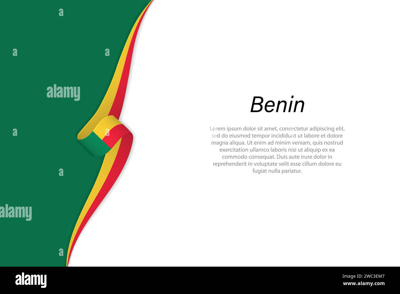 Drapeau d'onde du Bénin avec arrière-plan copyspace. Modèle vectoriel de bannière ou de ruban Illustration de Vecteur Drapeau d'onde du Bénin avec arrière-plan copyspace. Modèle vectoriel de bannière ou de ruban Illustration de Vecteur