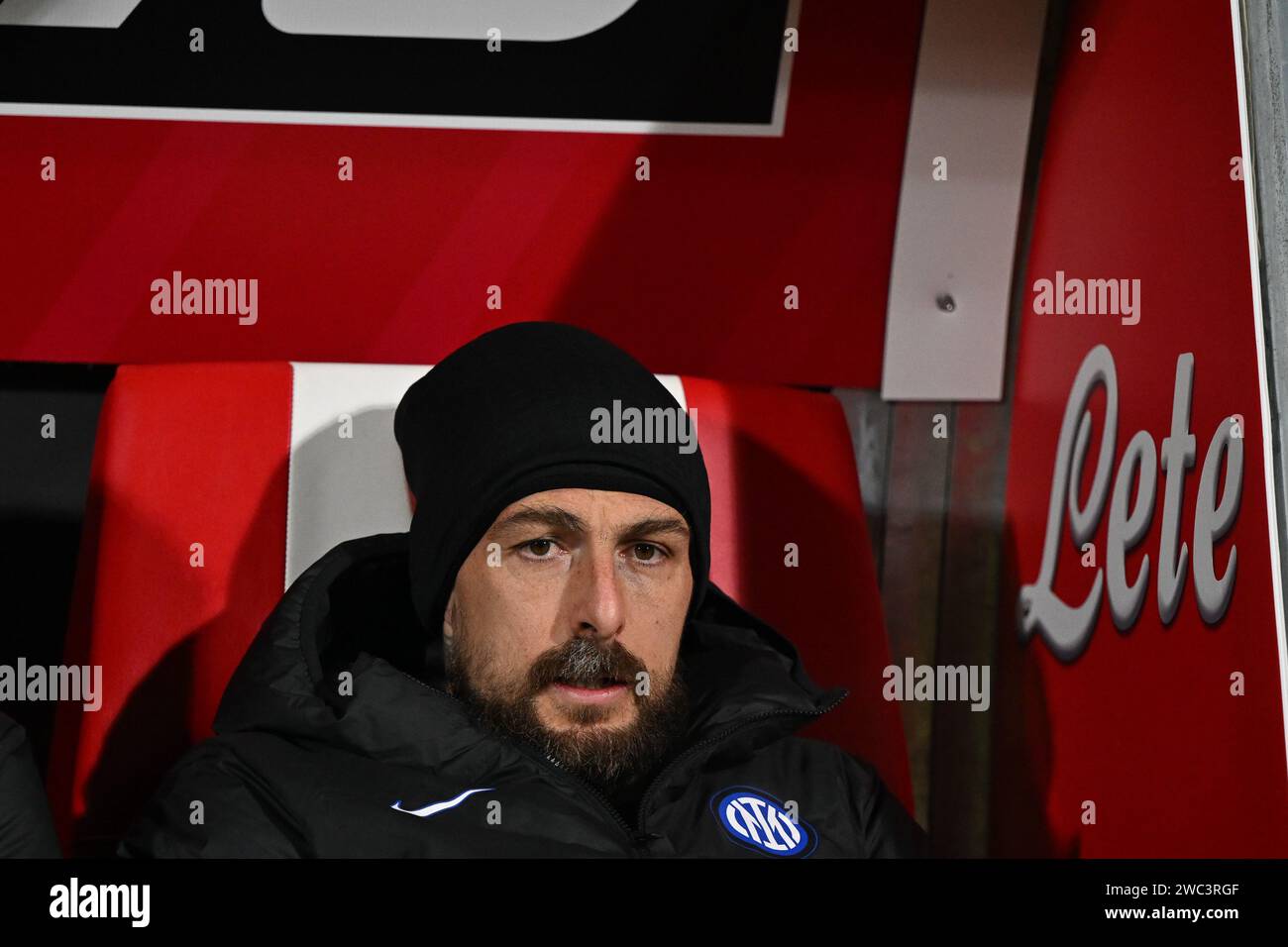 Francesco Acerbi du FC Inter lors du match italien de Serie A entre l'AC Monza et l'Inter FC Internazionale le 13 janvier 2024 au stade U-Power de Monza, en Italie. Photo Tiziano Ballabio Banque D'Images