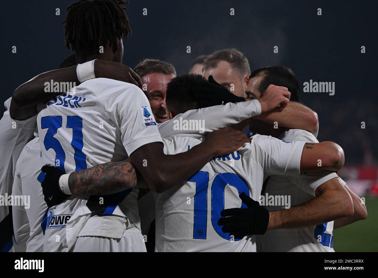 Équipe du FC Inter lors du match de football italien Serie A entre AC Monza et Inter FC Internazionale le 13 janvier 2024 au stade U-Power de Monza, Italie. Photo Tiziano Ballabio Banque D'Images