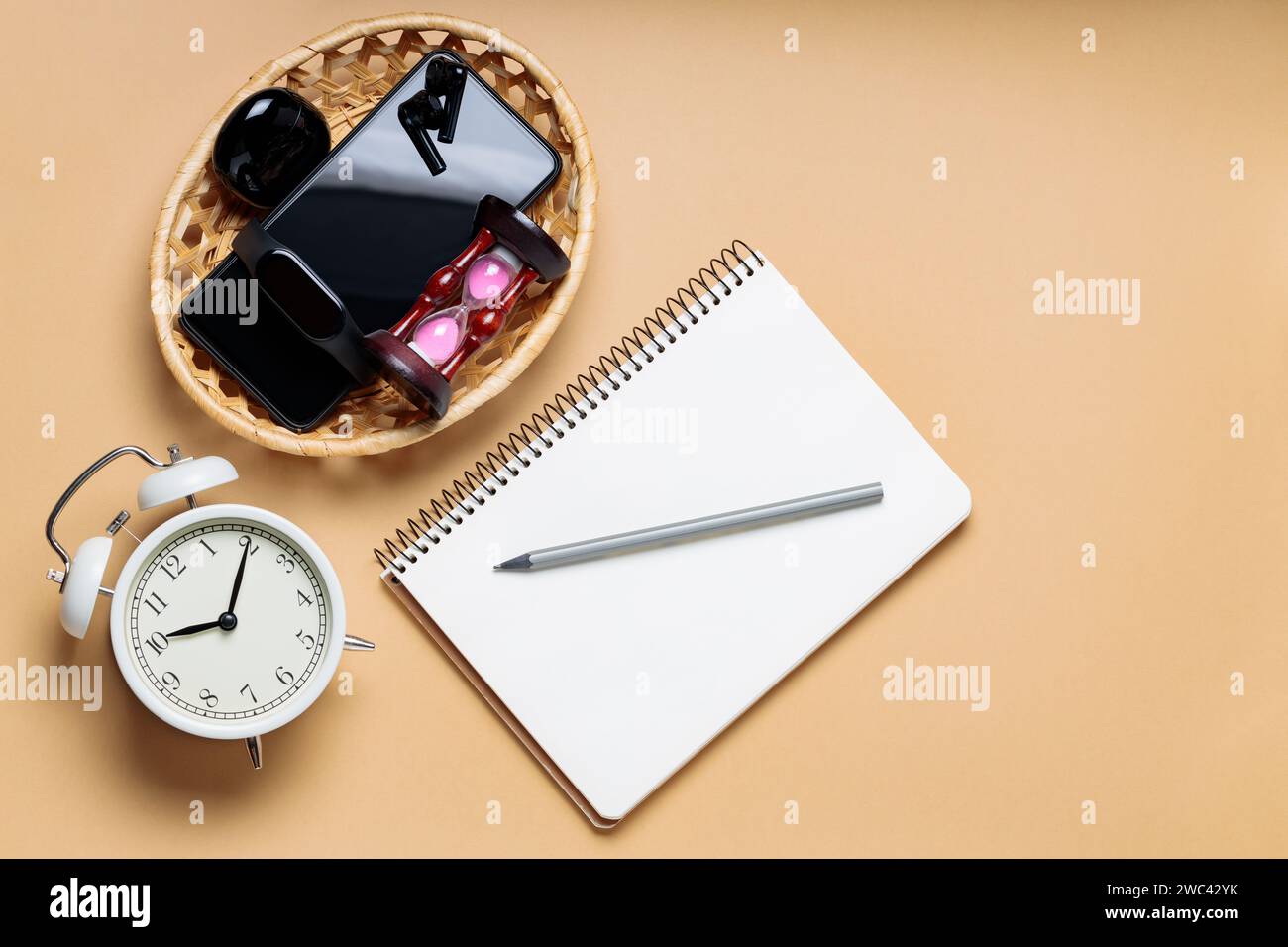 Concept Digital Detox et Time Management Banque D'Images