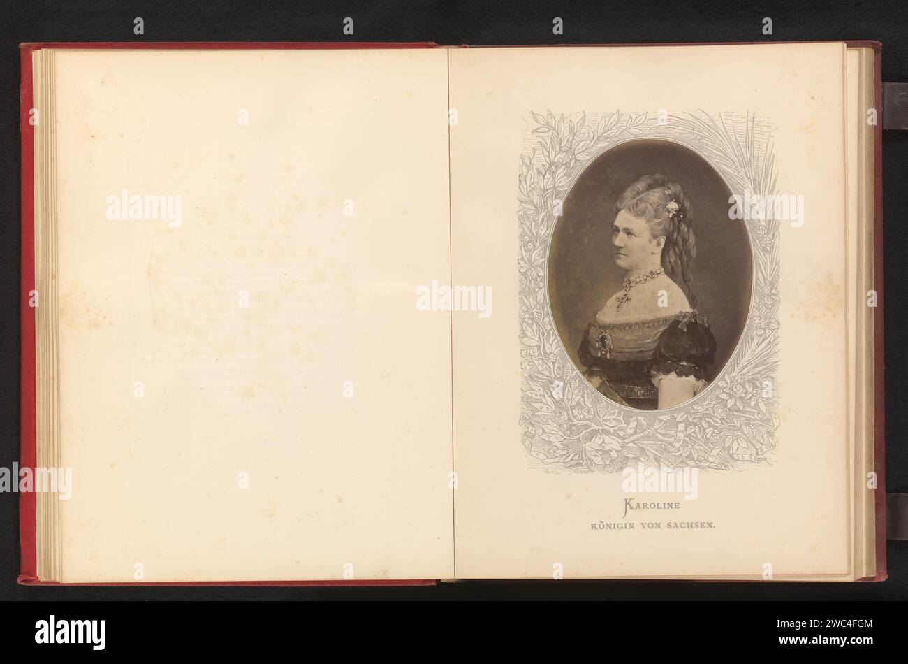 Production photographique d'un portrait peint de Carola, Reine de Saxe, Anonyme, c. 1875 - en 1880 ou avant photographie papier imprimé albumen reine, impératrice, etc. (Épouse d'une règle). Personnes historiques - BB - femme Banque D'Images