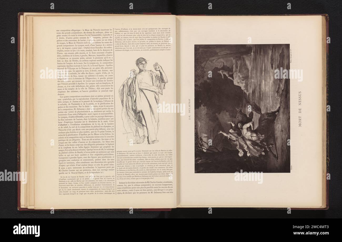 Production photographique du tableau mort de Nessus de Jules-élie Delaunay, Goupil & Cie., d'après Jules-élie Delaunay, c. 1878 - dans ou avant 1883 papier photomécanique Hercules et Deianira avec le Nessus mourant Banque D'Images