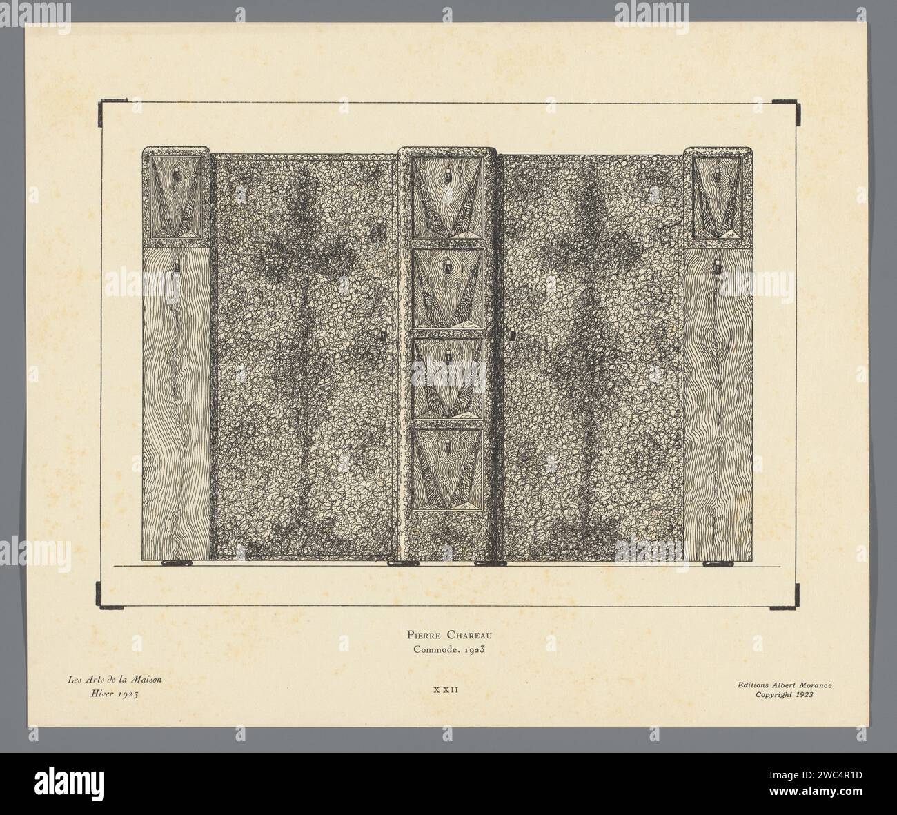 Pierre Chareau. Commode, anonyme, 1923 papier photo France Banque D'Images