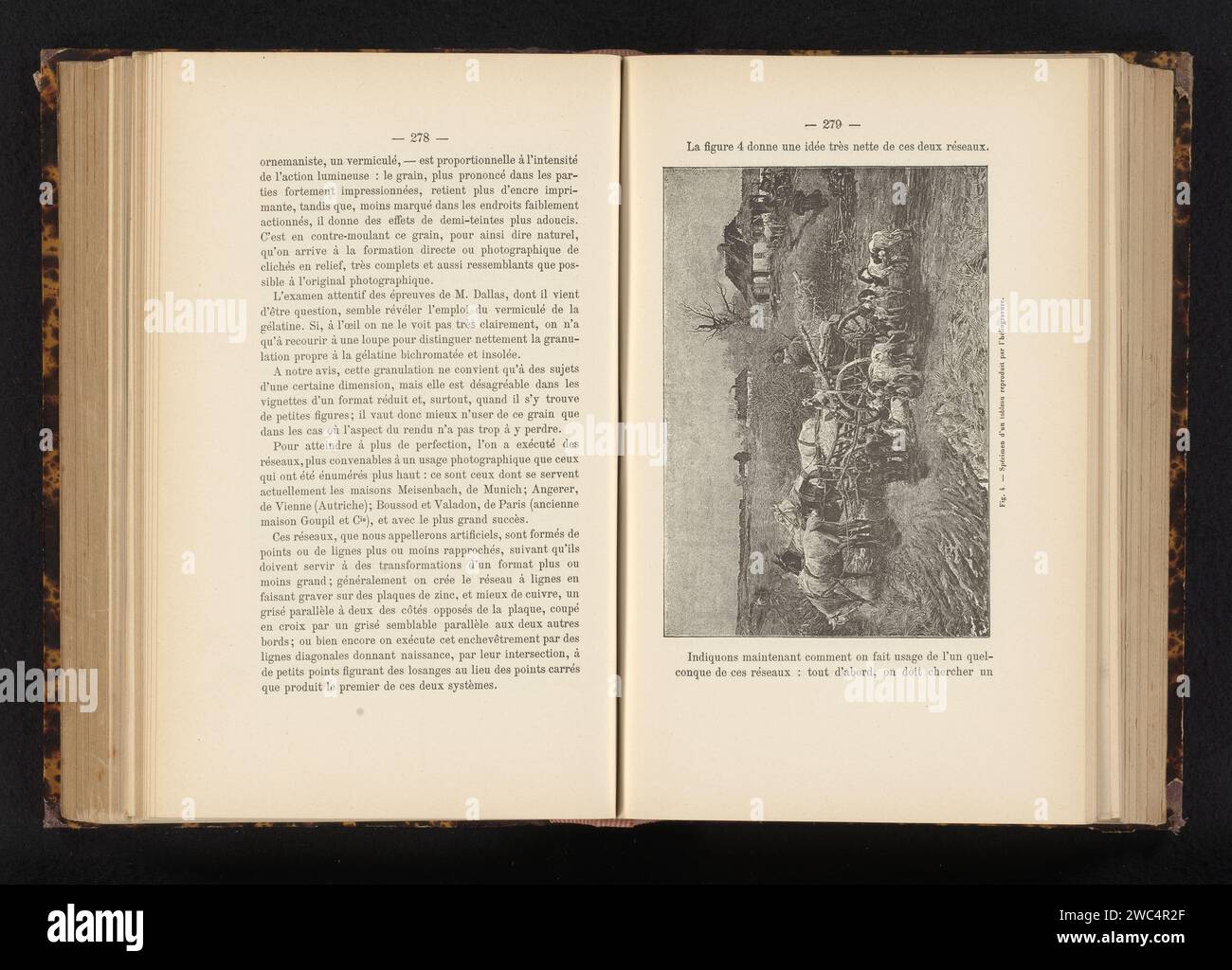 Reproduction d'une peinture d'une charrette à cheval avec des chiens à la campagne, Anonyme, c. 1881 - dans ou avant 1886 papier d'impression photomécanique véhicule à quatre roues dessiné par trois animaux. chien Banque D'Images