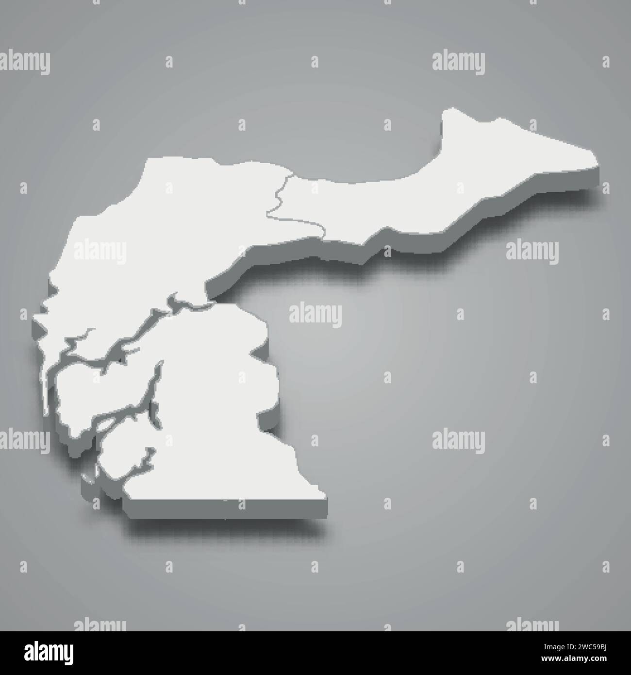 Carte isométrique 3d de Fatick est une région du Sénégal, illustration vectorielle Illustration de Vecteur