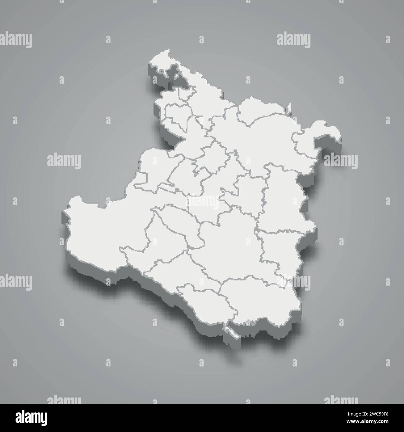 Carte isométrique 3d de Karlovac est un comté de la Croatie, illustration vectorielle Illustration de Vecteur