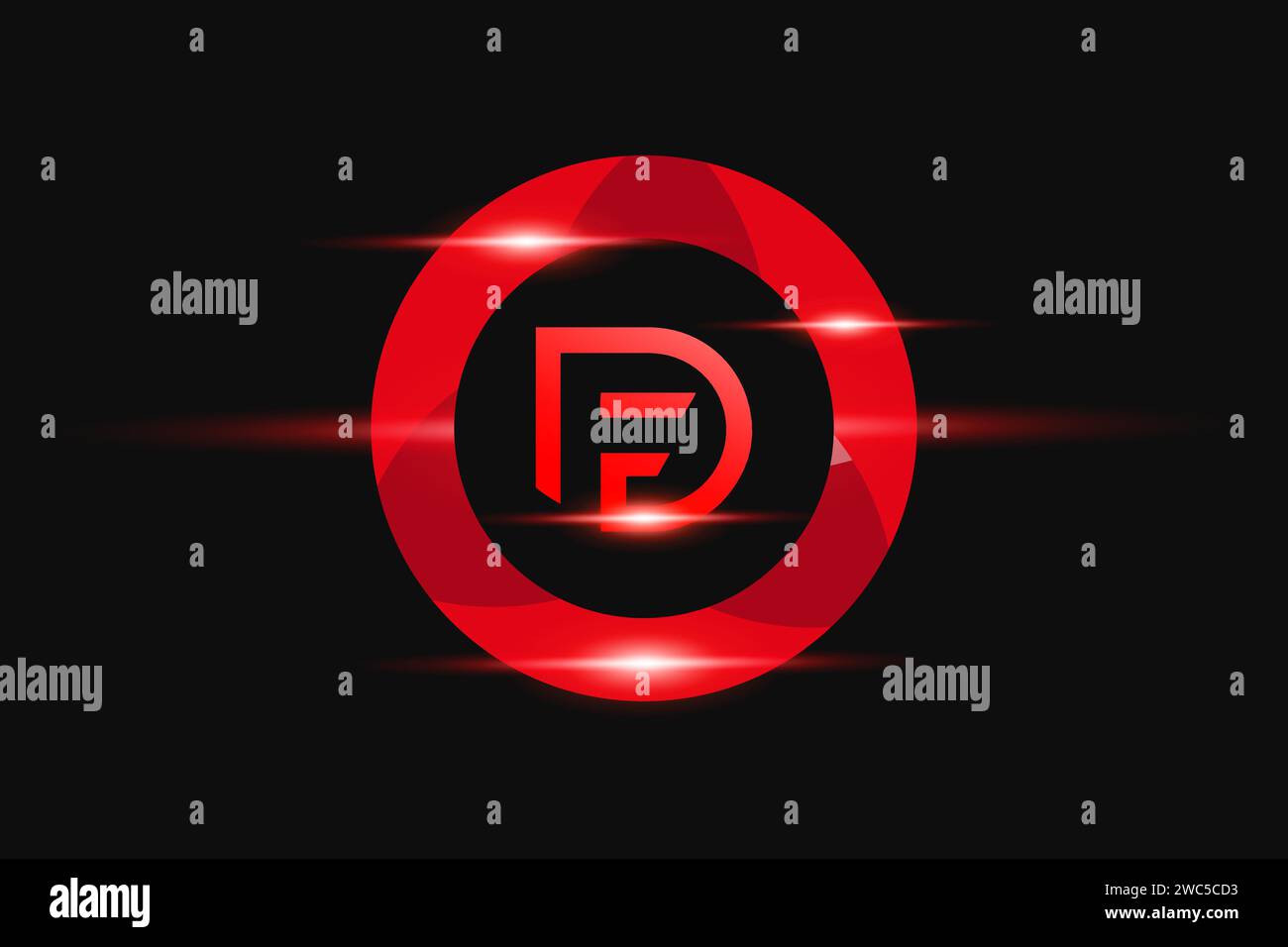 Design DF Red logo. Conception de logo de vecteur pour les entreprises. Illustration de Vecteur