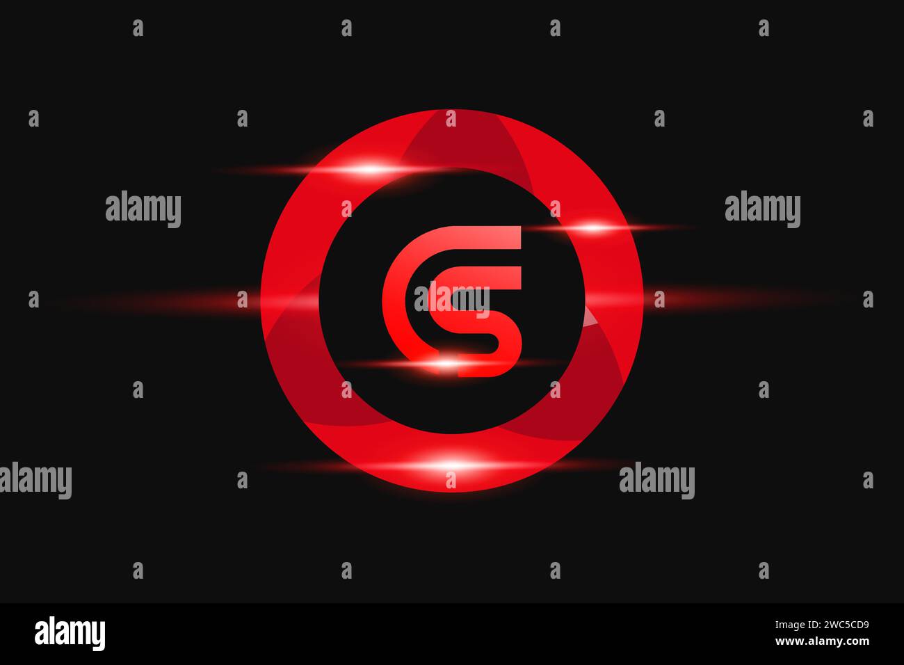 Logo CS Red Design. Conception de logo de vecteur pour les entreprises. Illustration de Vecteur