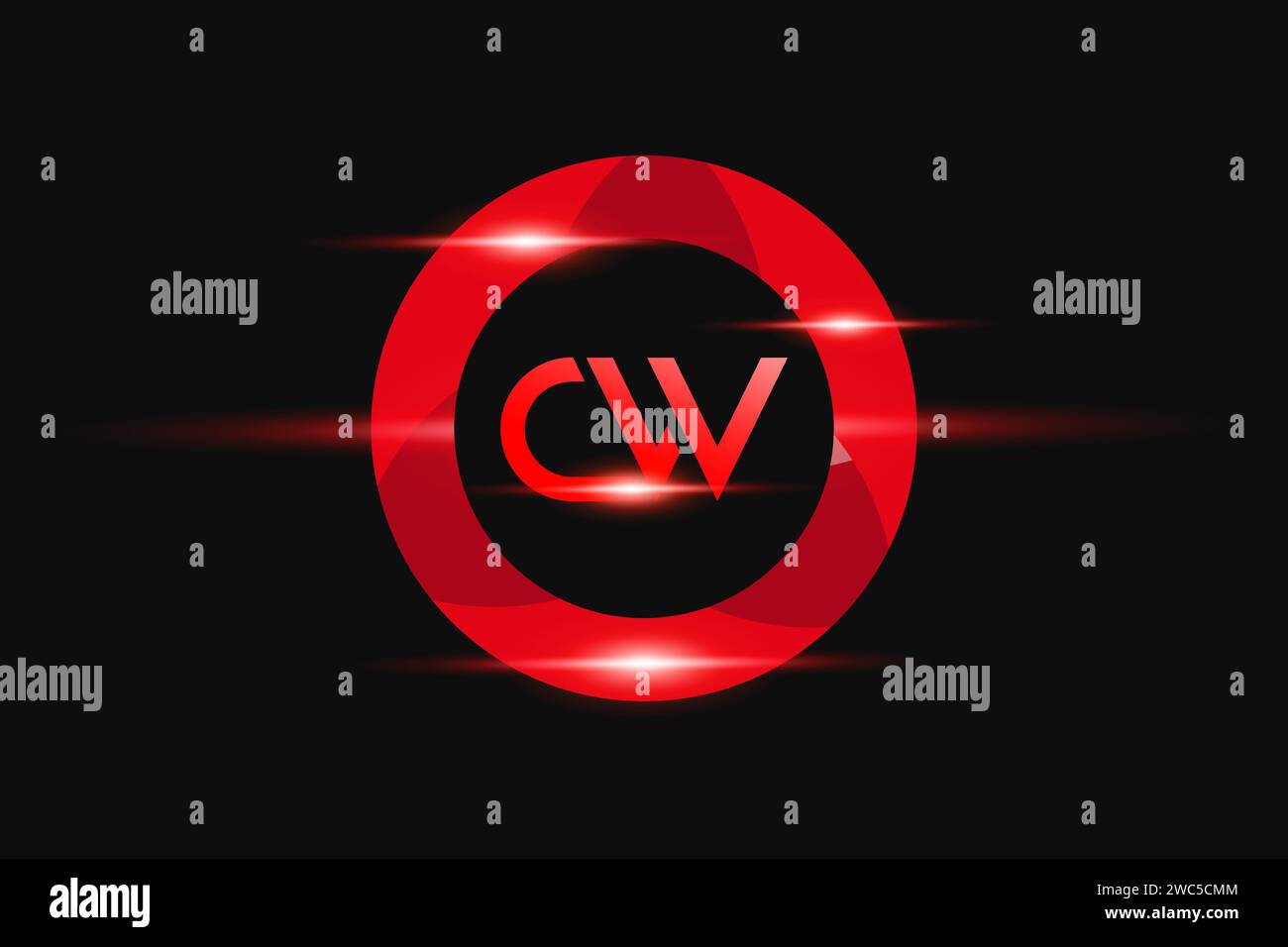 Conception du logo CW Red. Conception de logo de vecteur pour les entreprises. Illustration de Vecteur