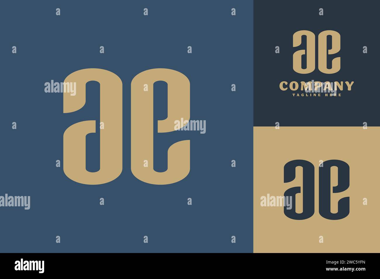 Ae initial logo Banque d'images vectorielles